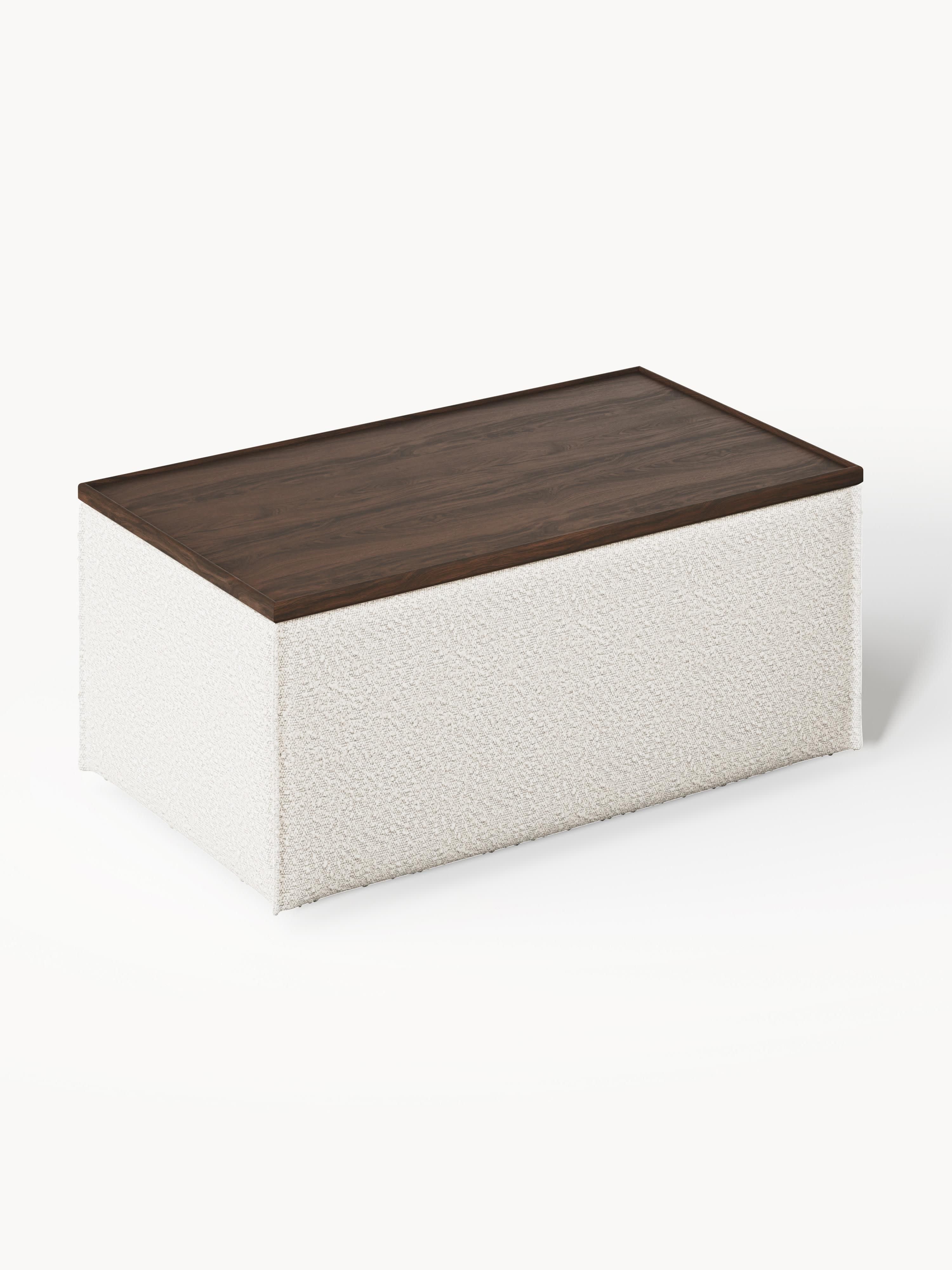 Sofa-Hocker Lennon aus Bouclé mit Stauraum