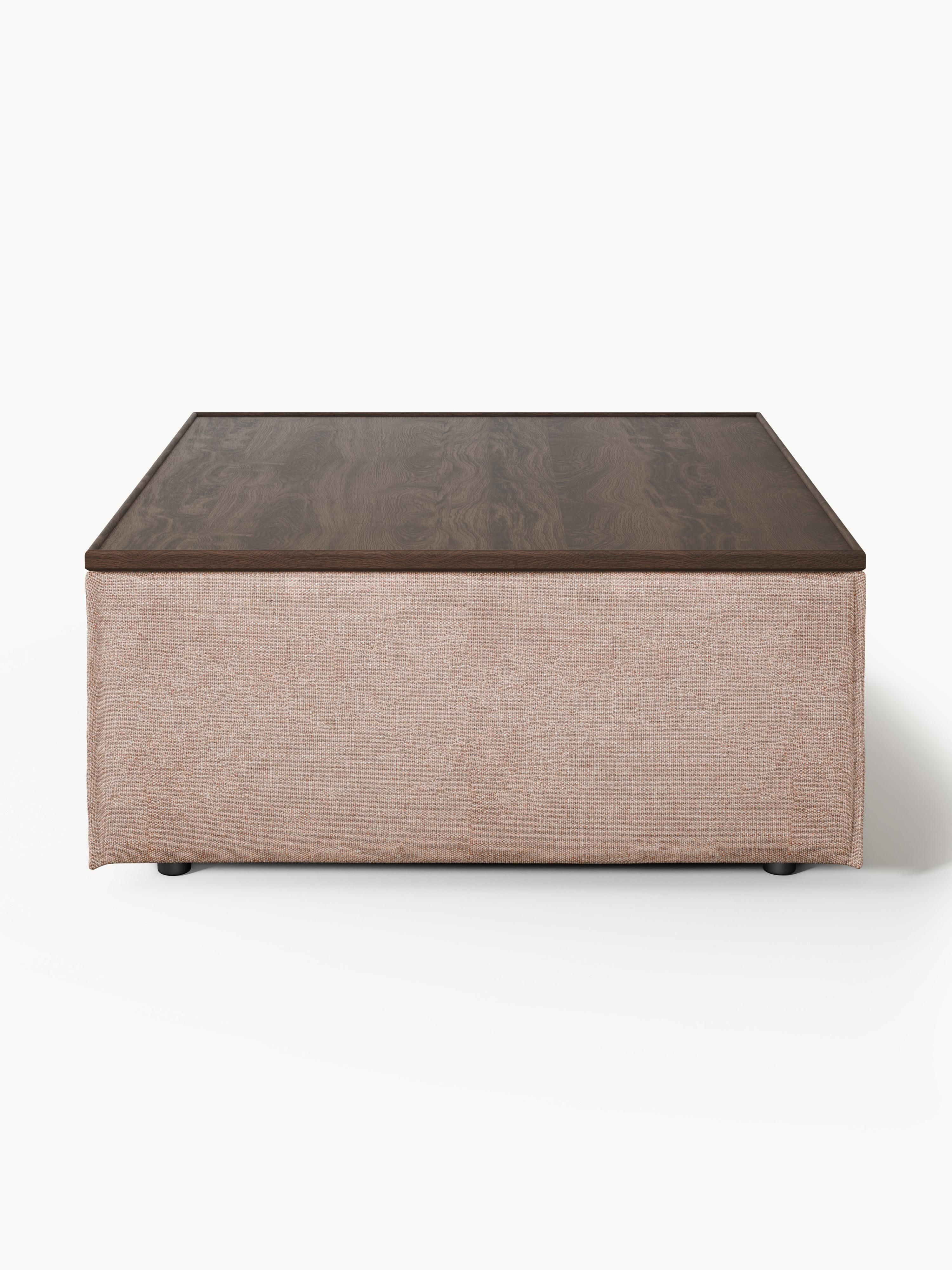 Sofa-Hocker Lennon aus Leinen-Mix mit Stauraum