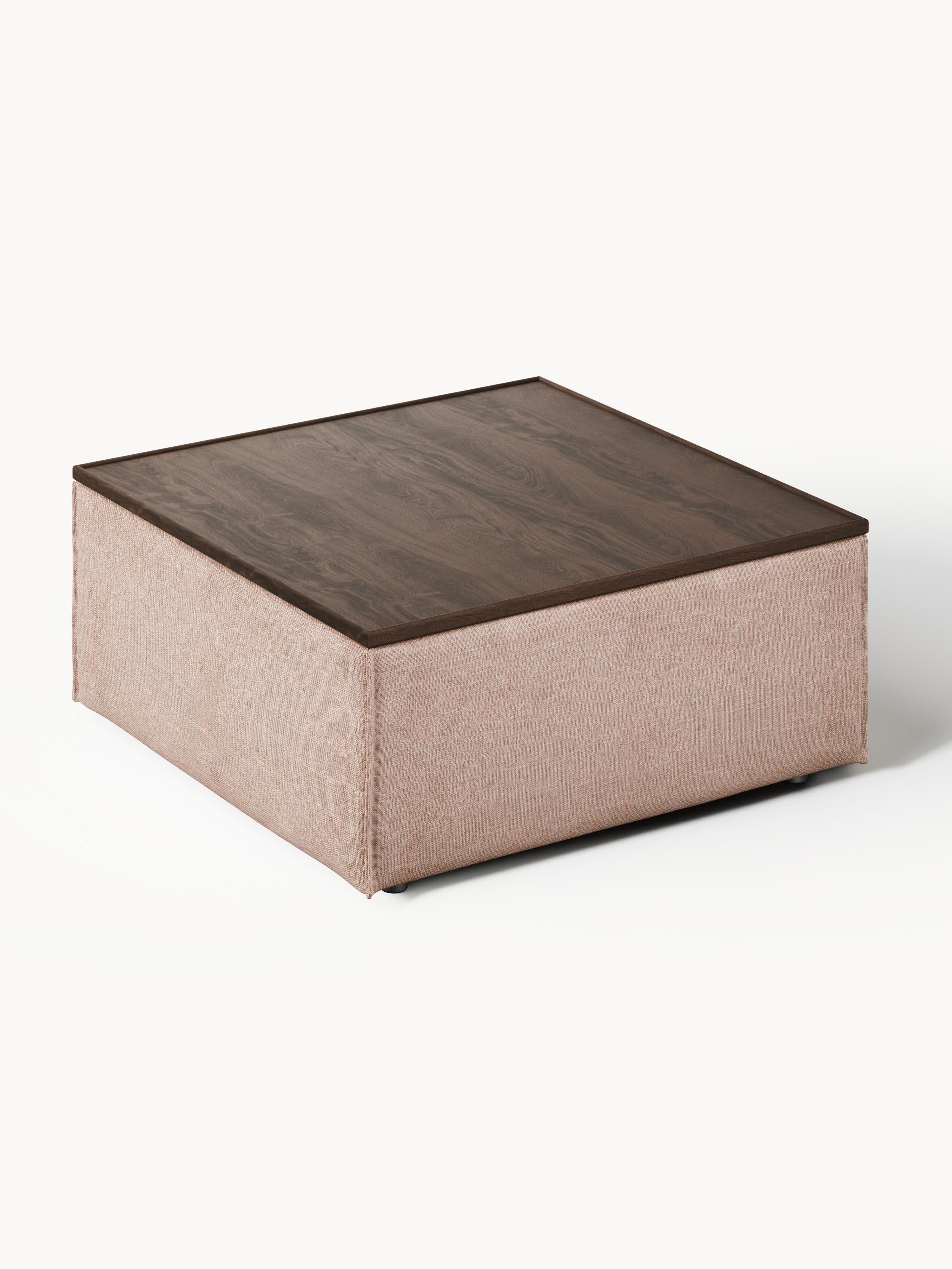 Sofa-Hocker Lennon aus Leinen-Mix mit Stauraum