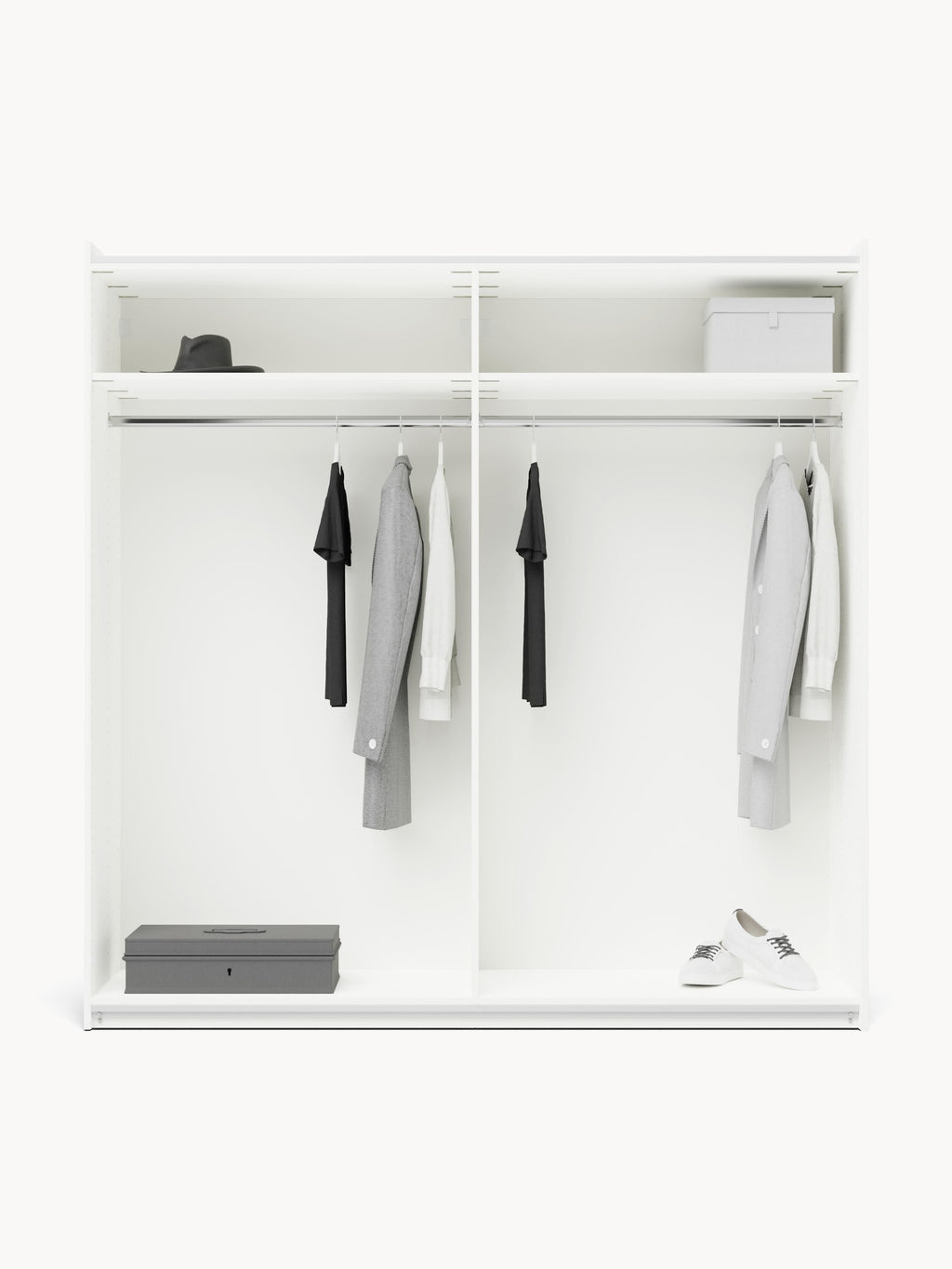 Modularer Schwebetürenschrank Leon, 200 cm Breite, in verschiedenen Größen