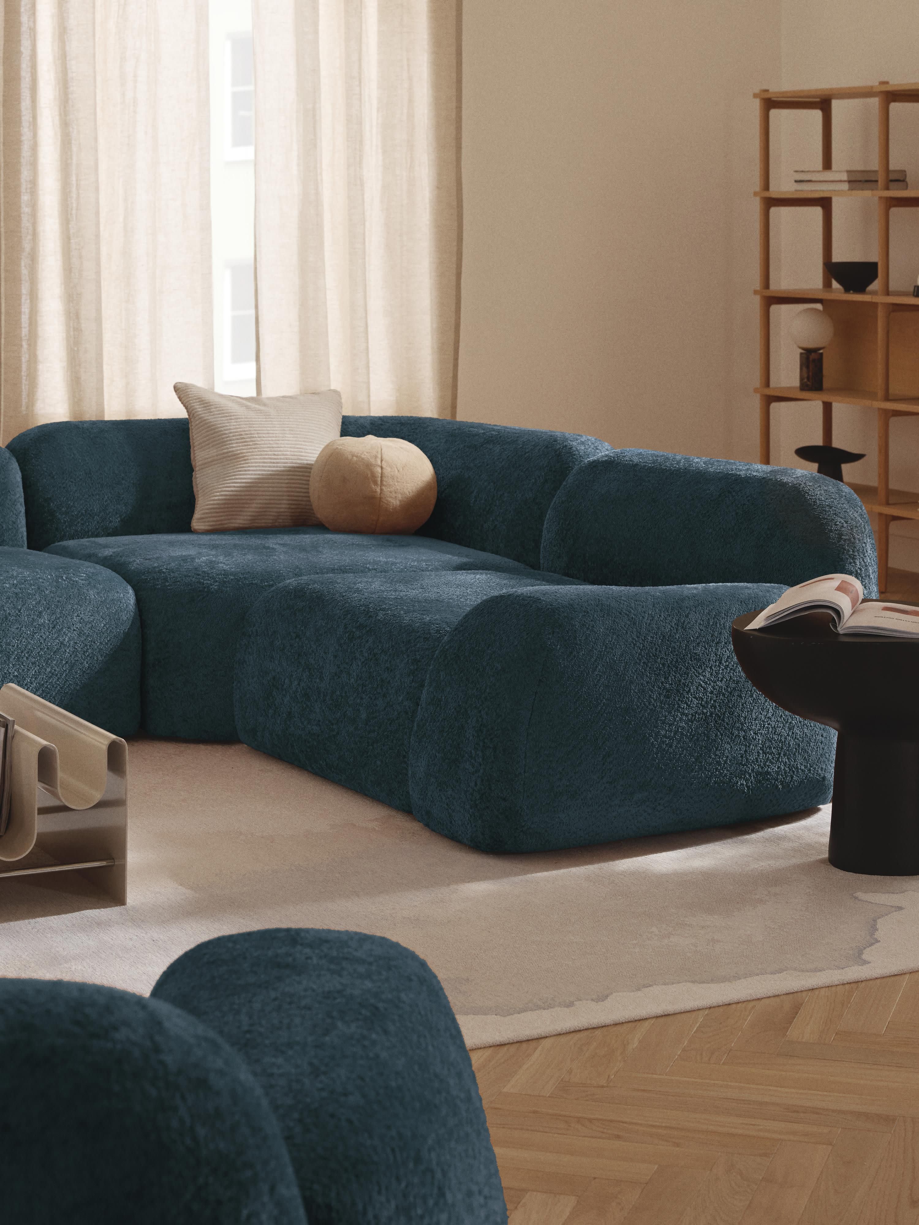 Rundes Teddy-Bouclé-Eckmodul Wolke
