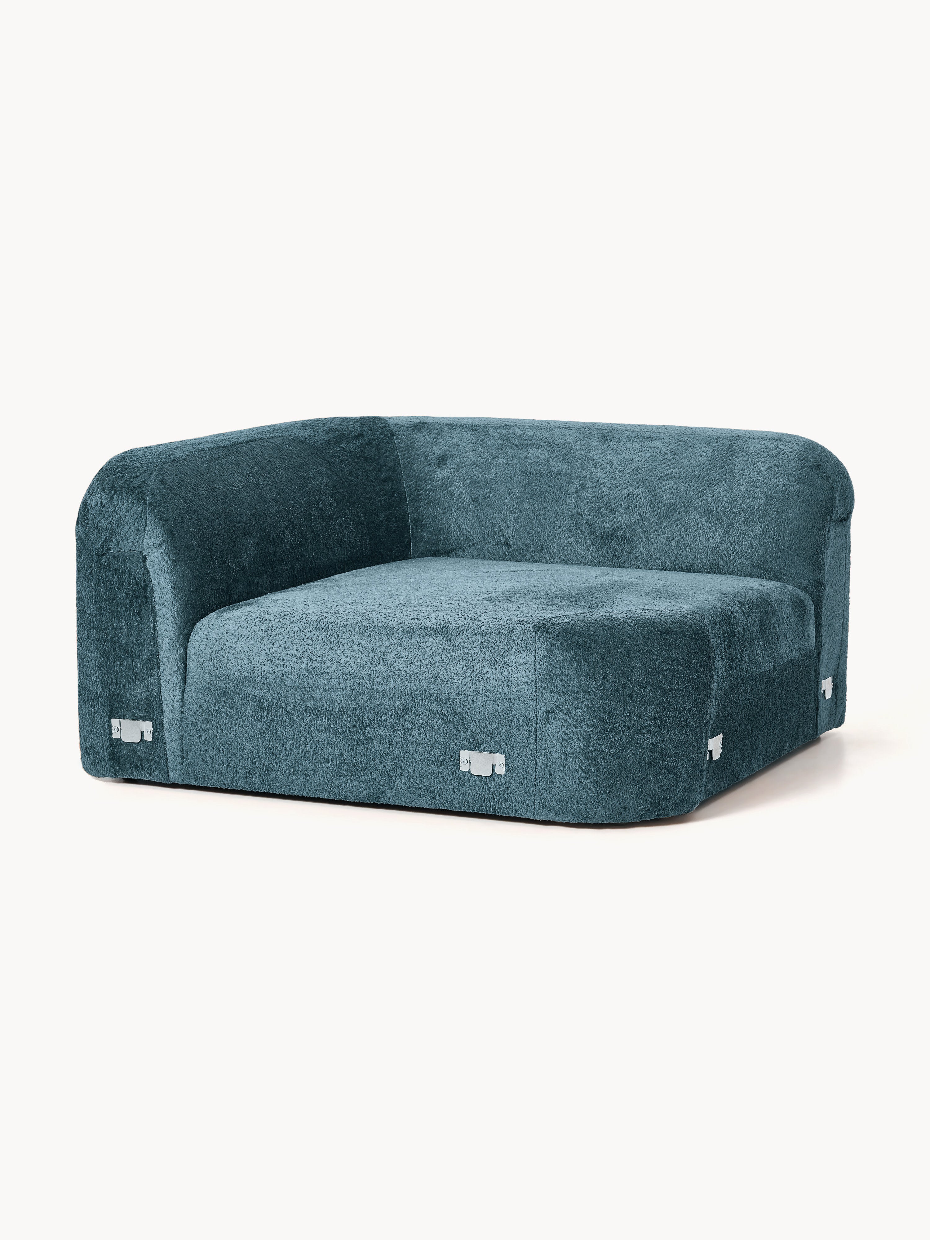 Rundes Teddy-Bouclé-Eckmodul Wolke