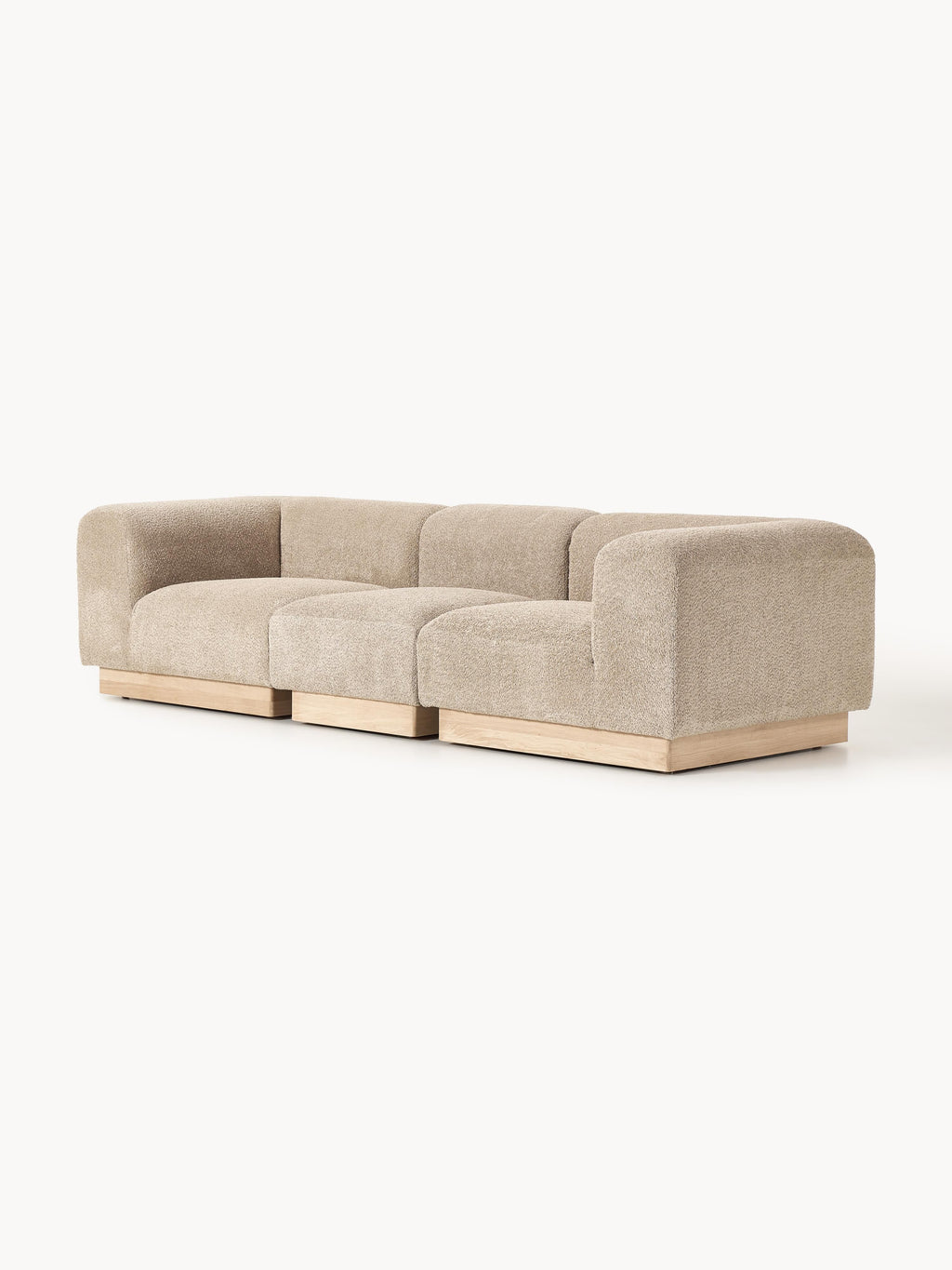 Modulares Sofa Natalie (3-Sitzer) aus Teddy-Bouclé