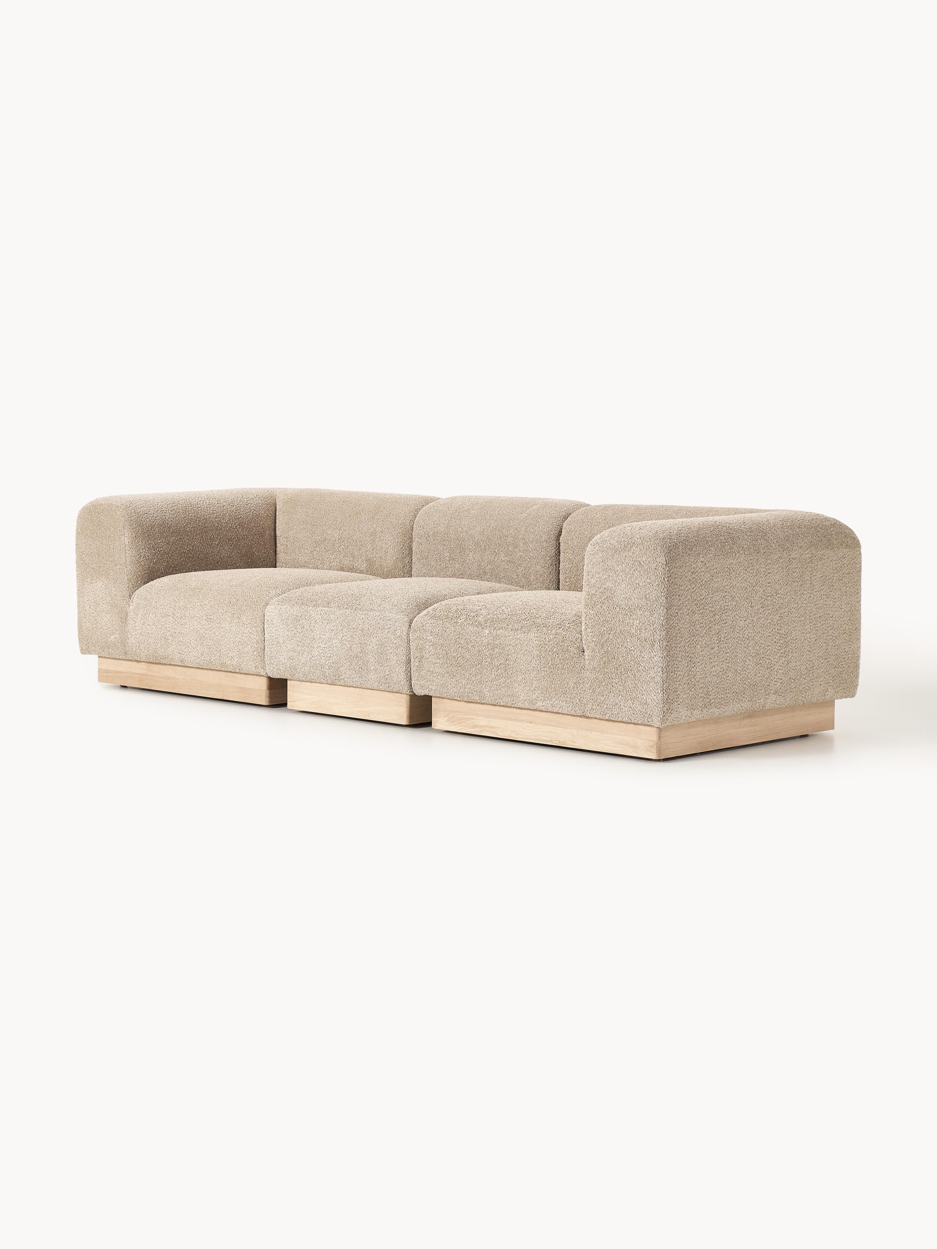 Modulares Sofa Natalie (3-Sitzer) aus Teddy-Bouclé