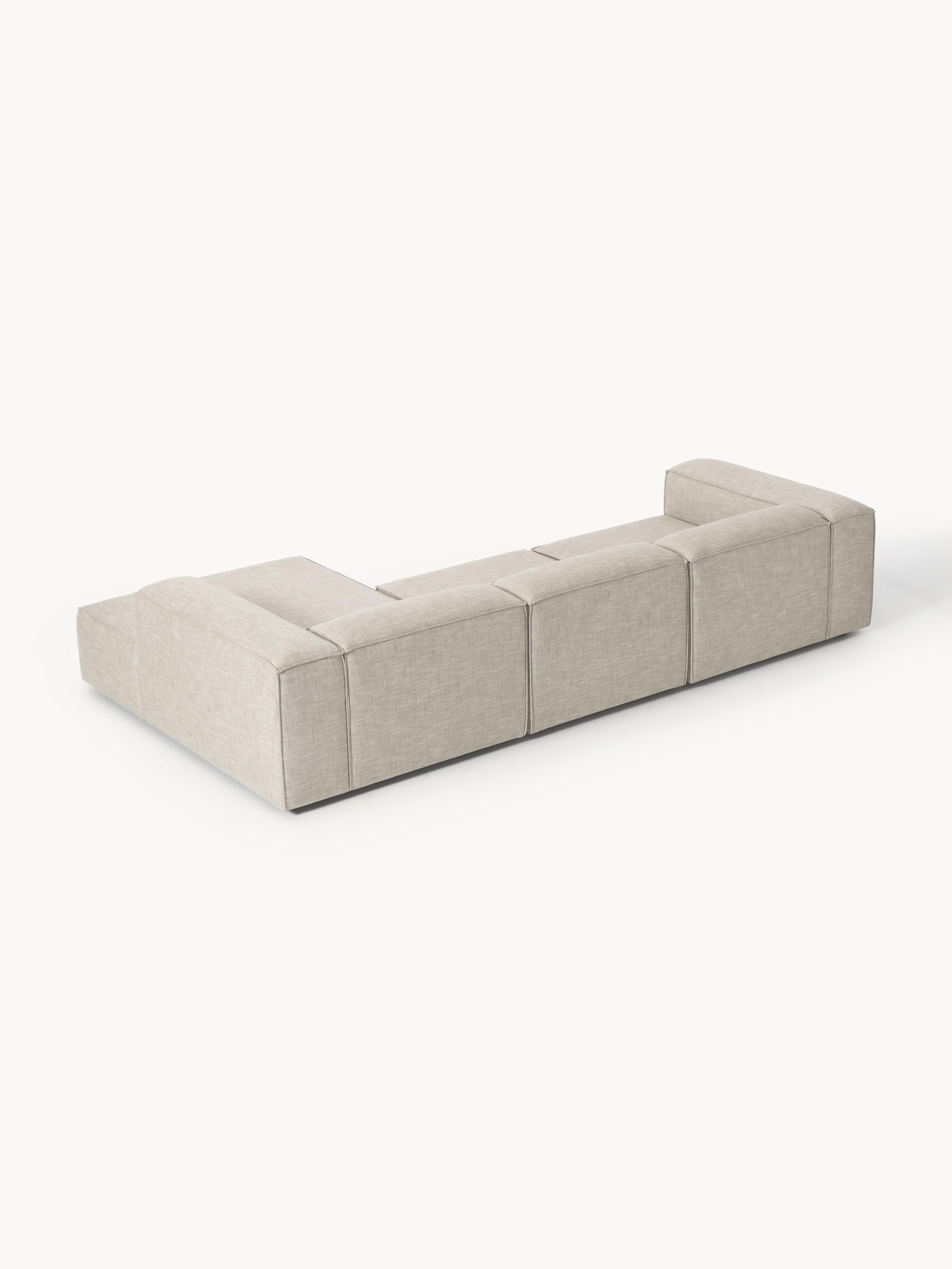 Modulares Ecksofa Lennon (4-Sitzer) aus Leinen-Mix