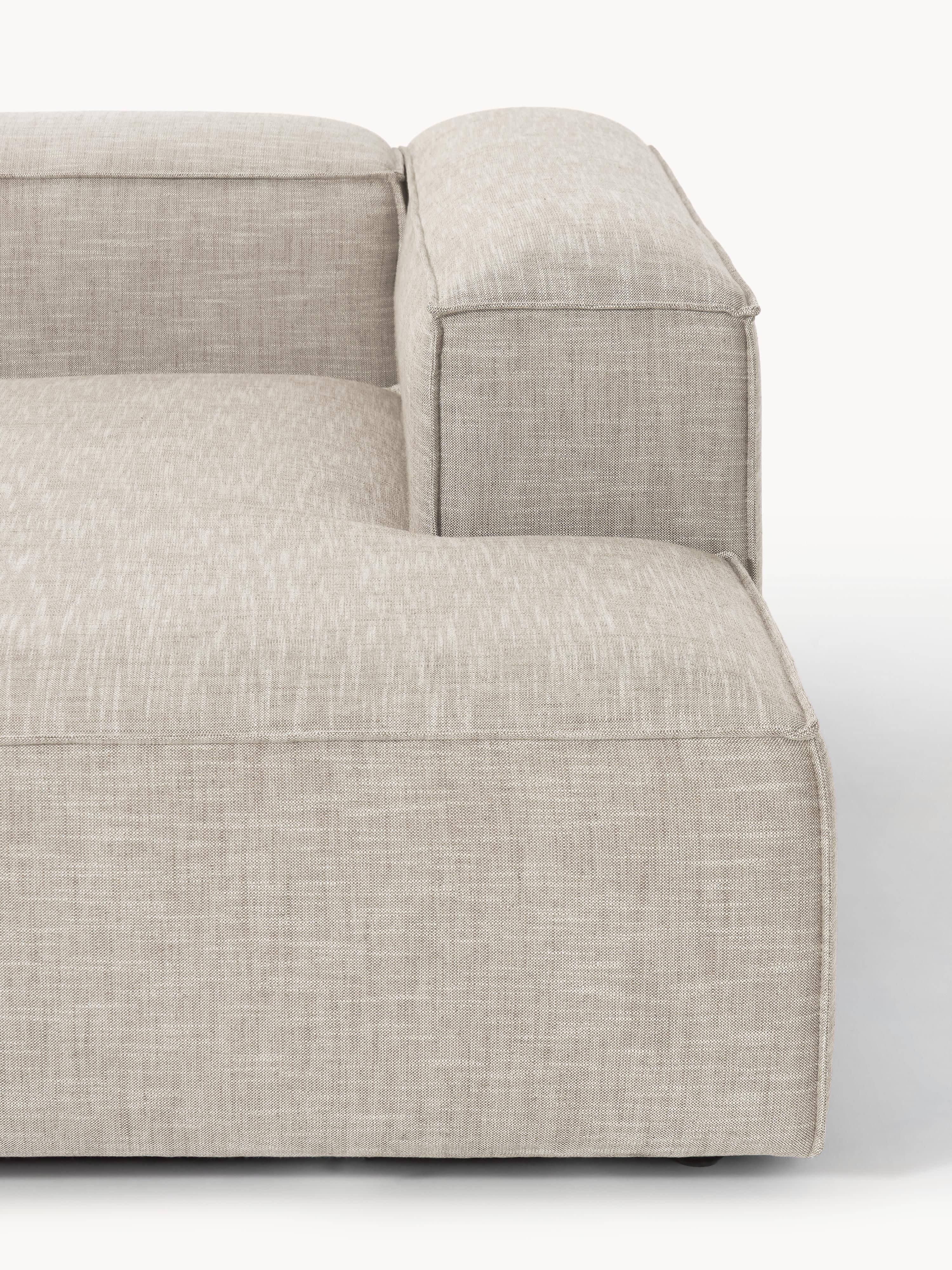Modulares Ecksofa Lennon (4-Sitzer) aus Leinen-Mix
