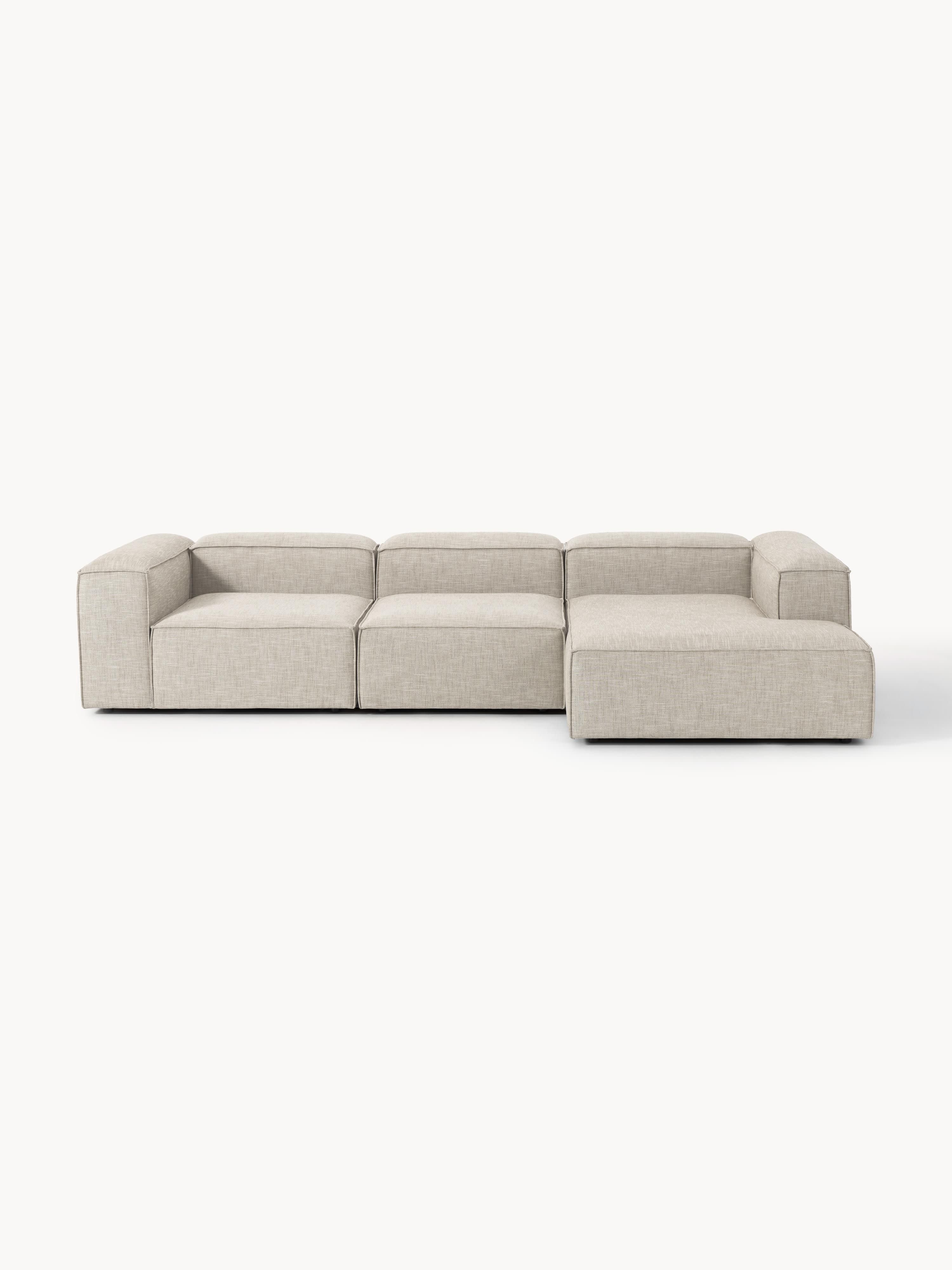 Galeriebild 1 - Modulares Ecksofa Lennon (4-Sitzer) aus Leinen-Mix