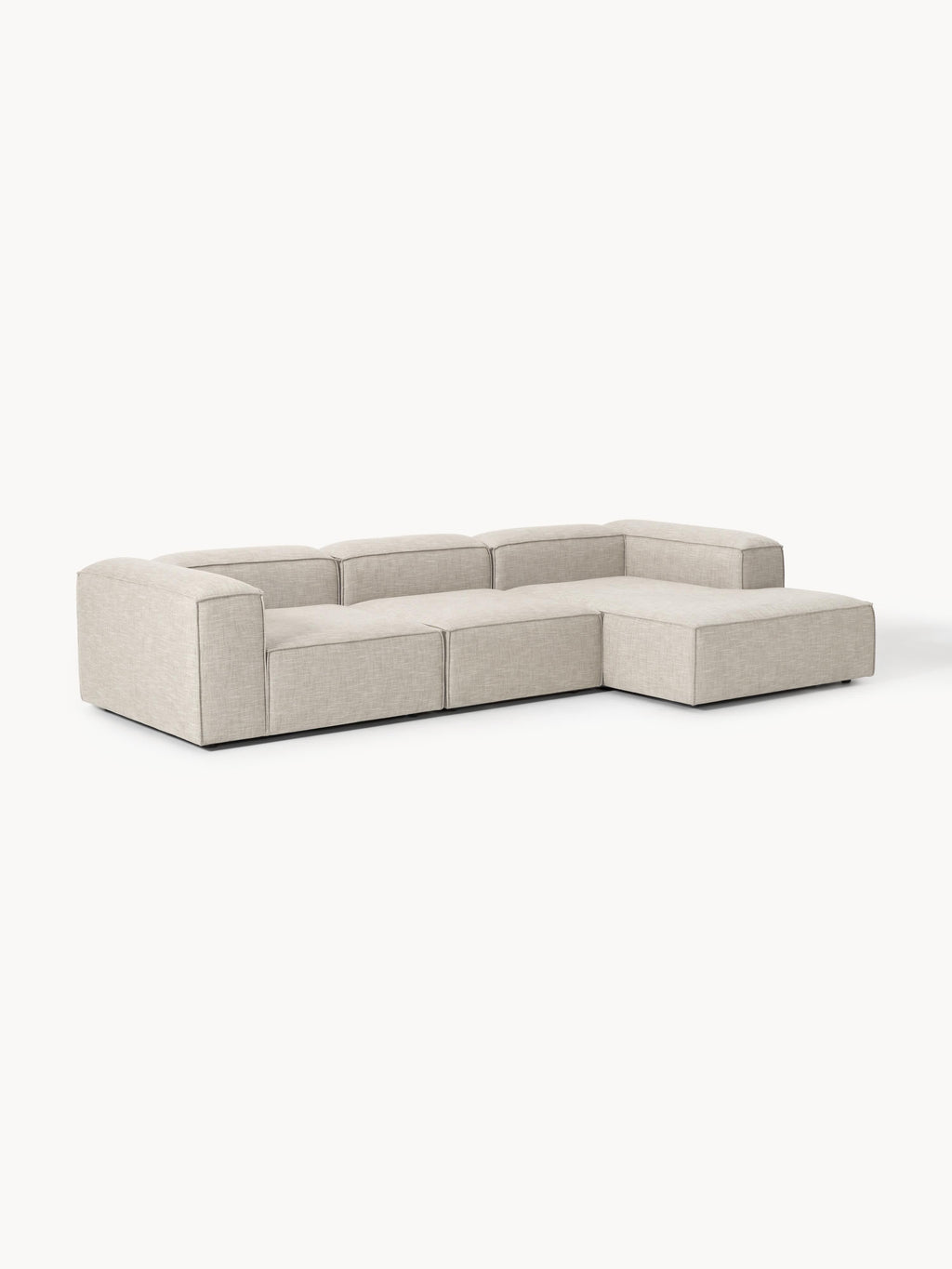 Modulares Ecksofa Lennon (4-Sitzer) aus Leinen-Mix