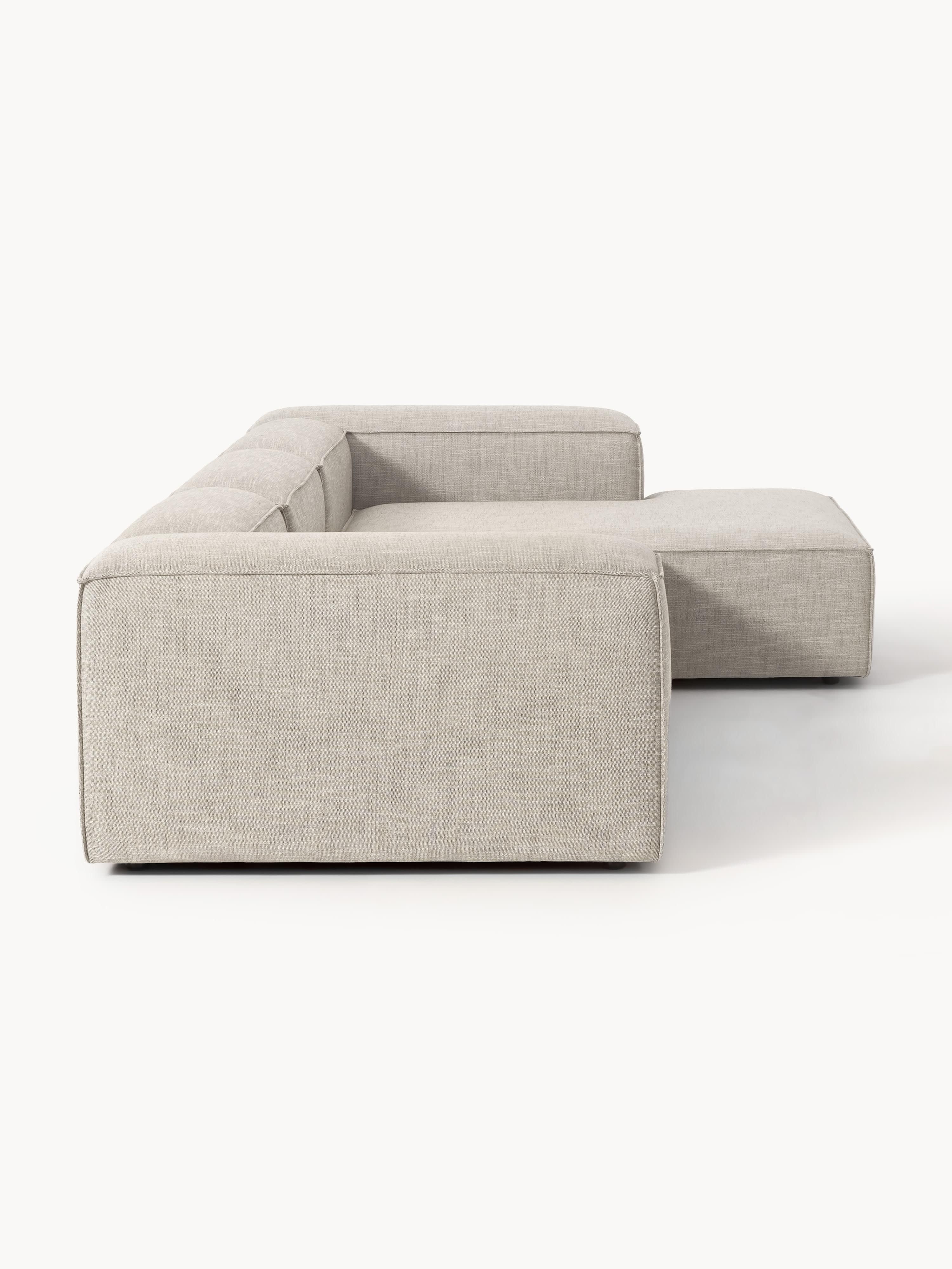 Modulares Ecksofa Lennon (4-Sitzer) aus Leinen-Mix