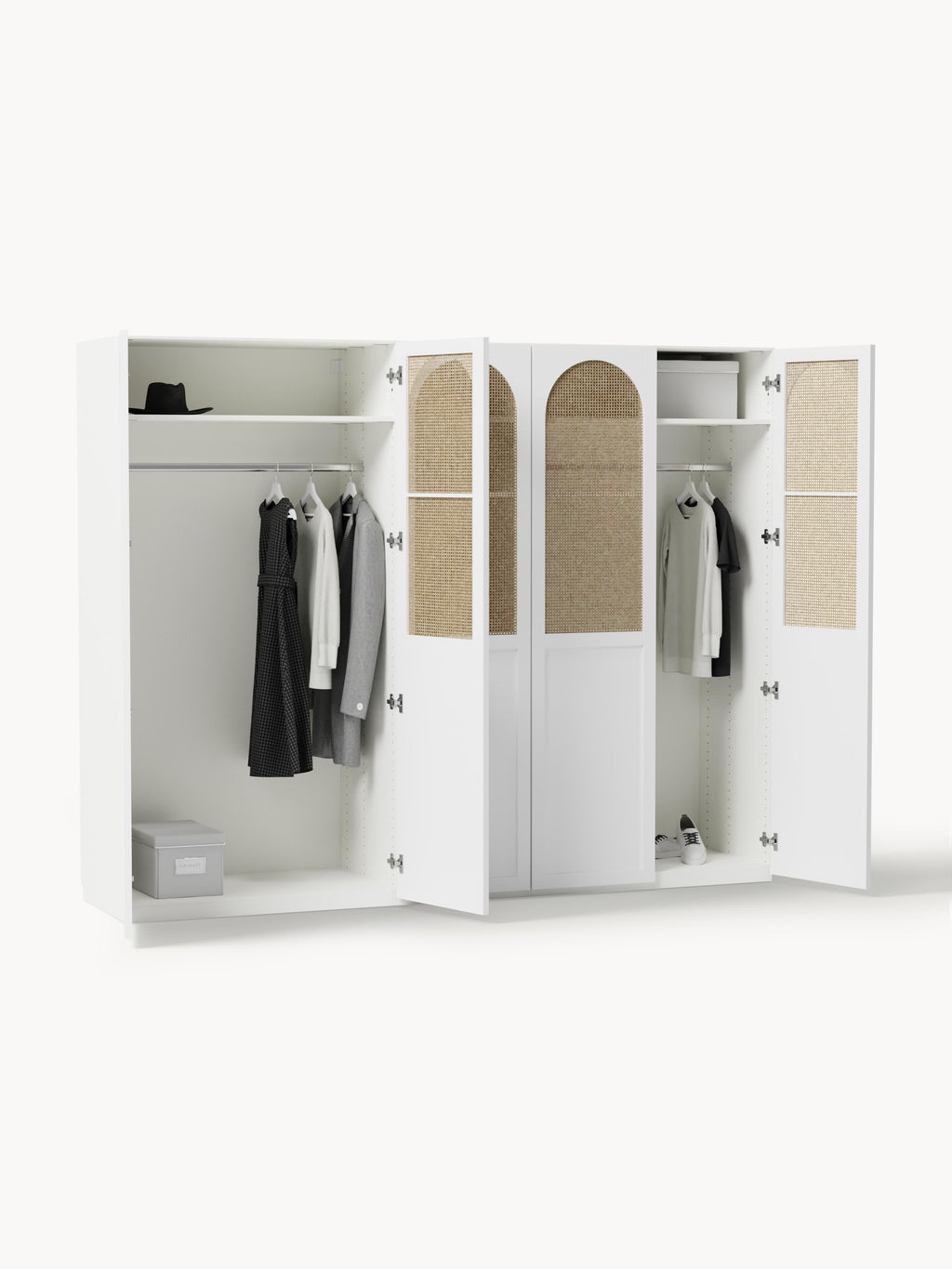 Modularer Drehtürenschrank Jeanne, 250 cm Breite, in verschiedenen Größen