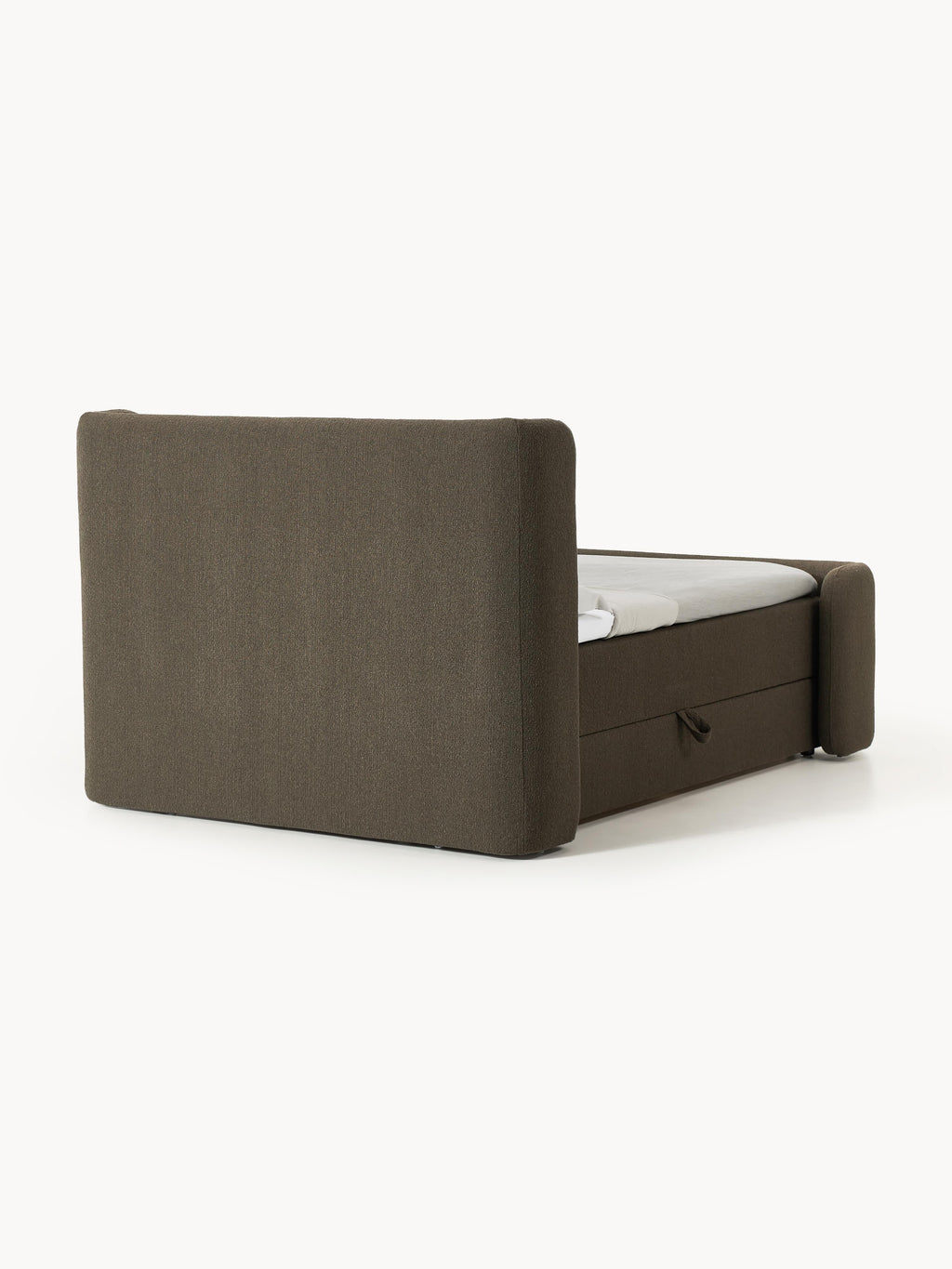 Bouclé-Boxspringbett Perla mit Stauraum