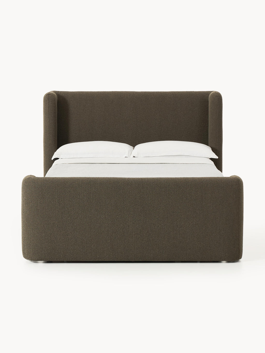 Bouclé-Boxspringbett Perla mit Stauraum