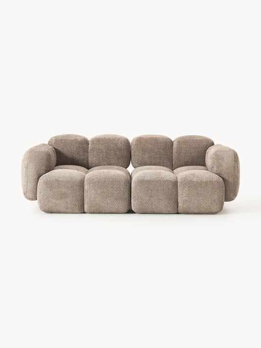Galeriebild 1 - Modulares Sofa Tayla (3-Sitzer) aus Teddy-Bouclé