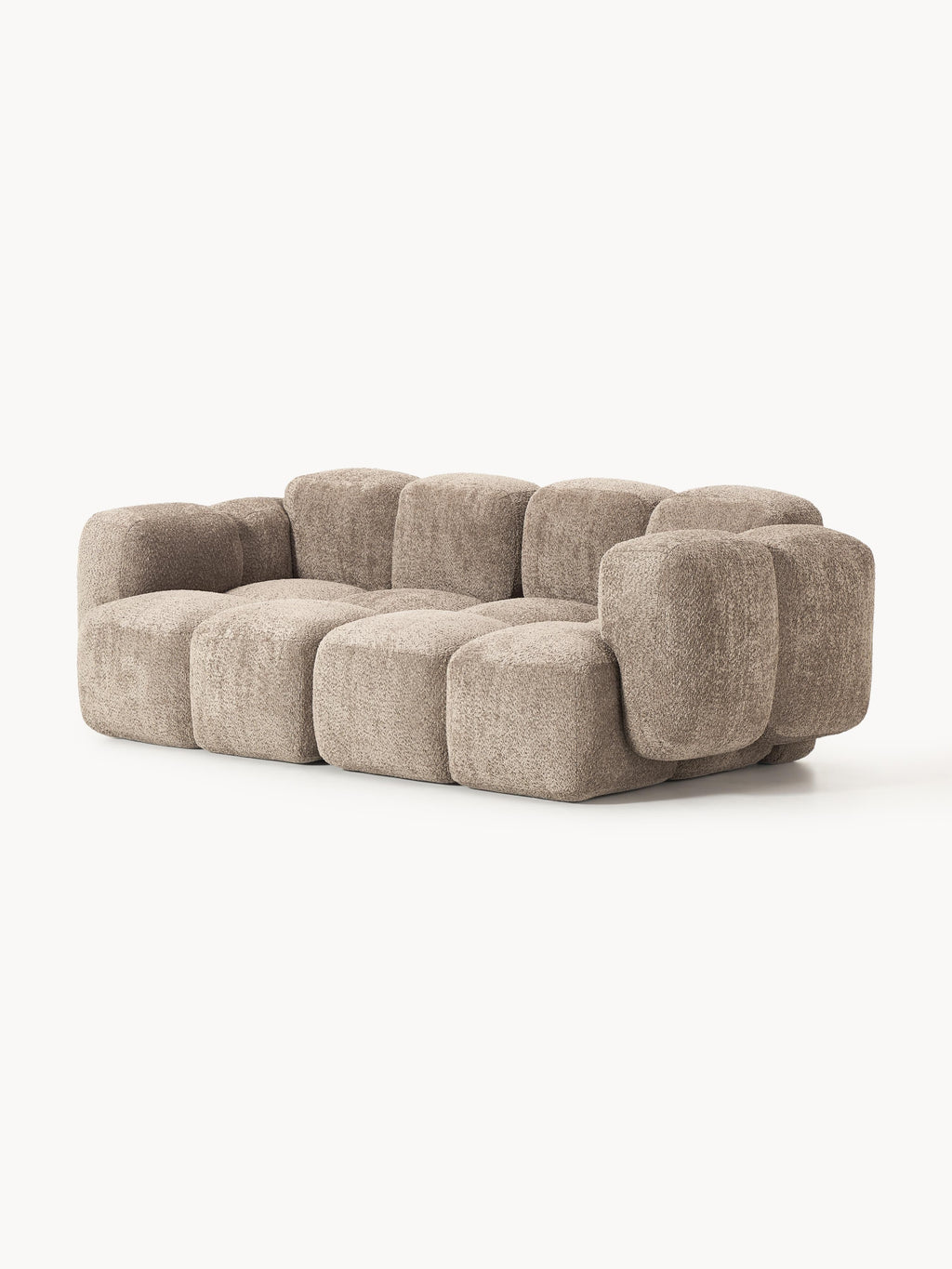 Modulares Sofa Tayla (3-Sitzer) aus Teddy-Bouclé