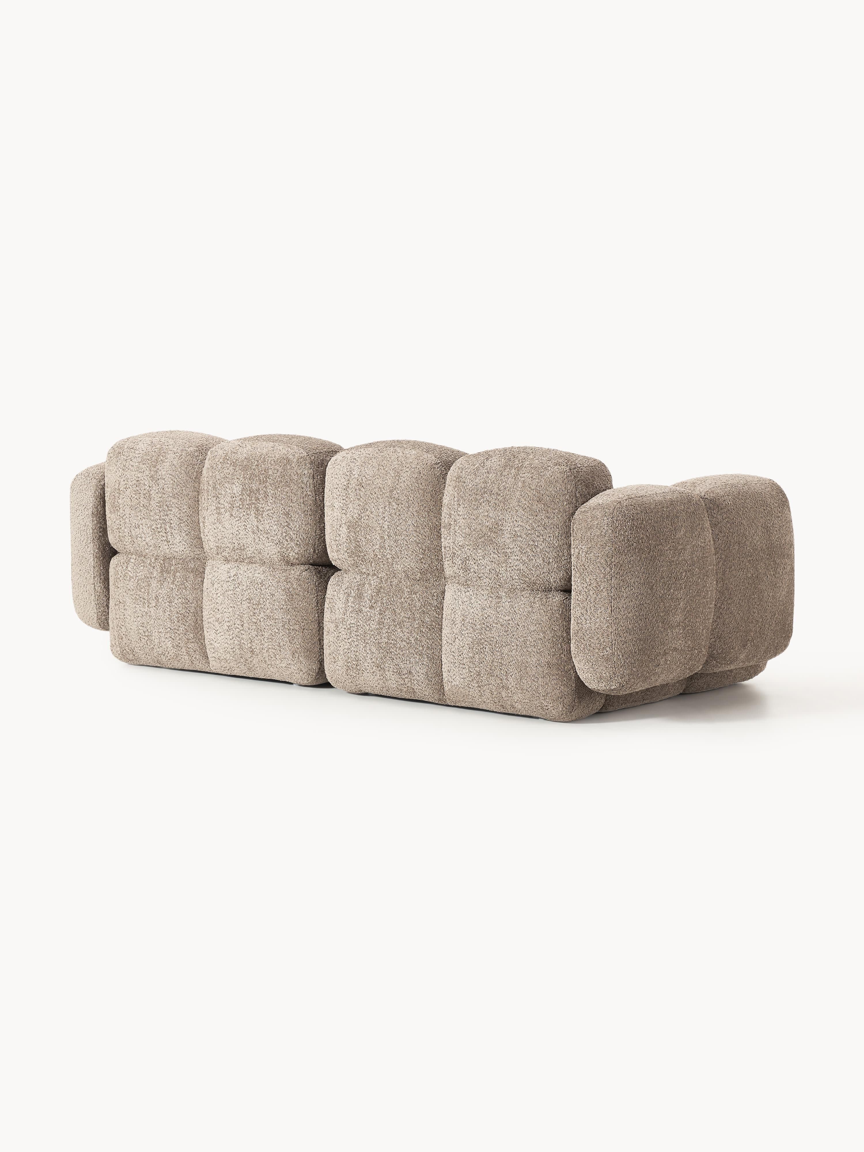 Modulares Sofa Tayla (3-Sitzer) aus Teddy-Bouclé