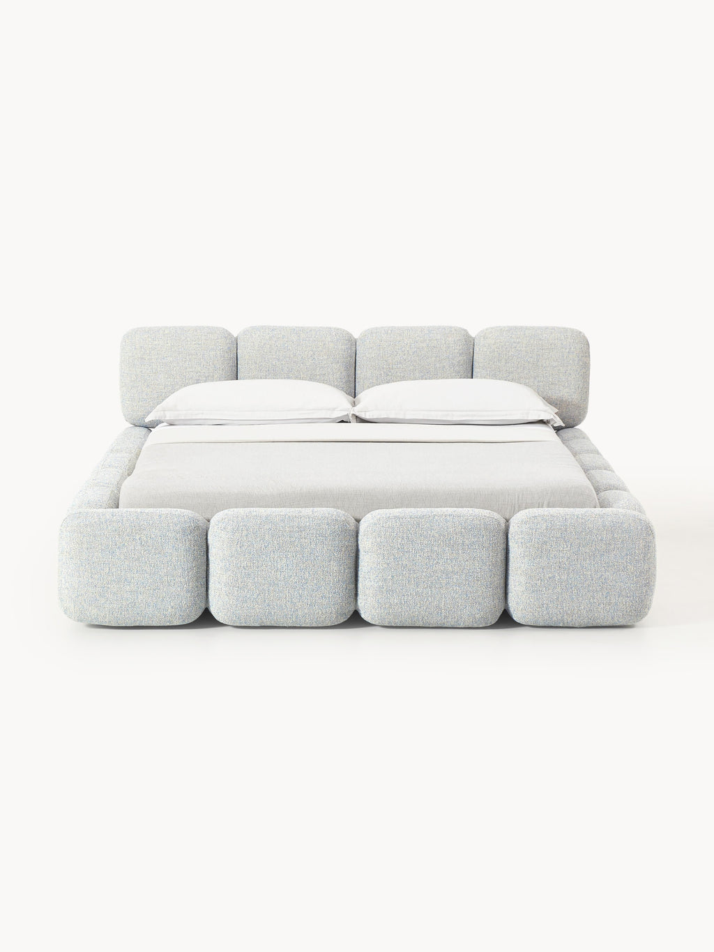 Polsterbett Tayla aus Bouclé mit Stauraum