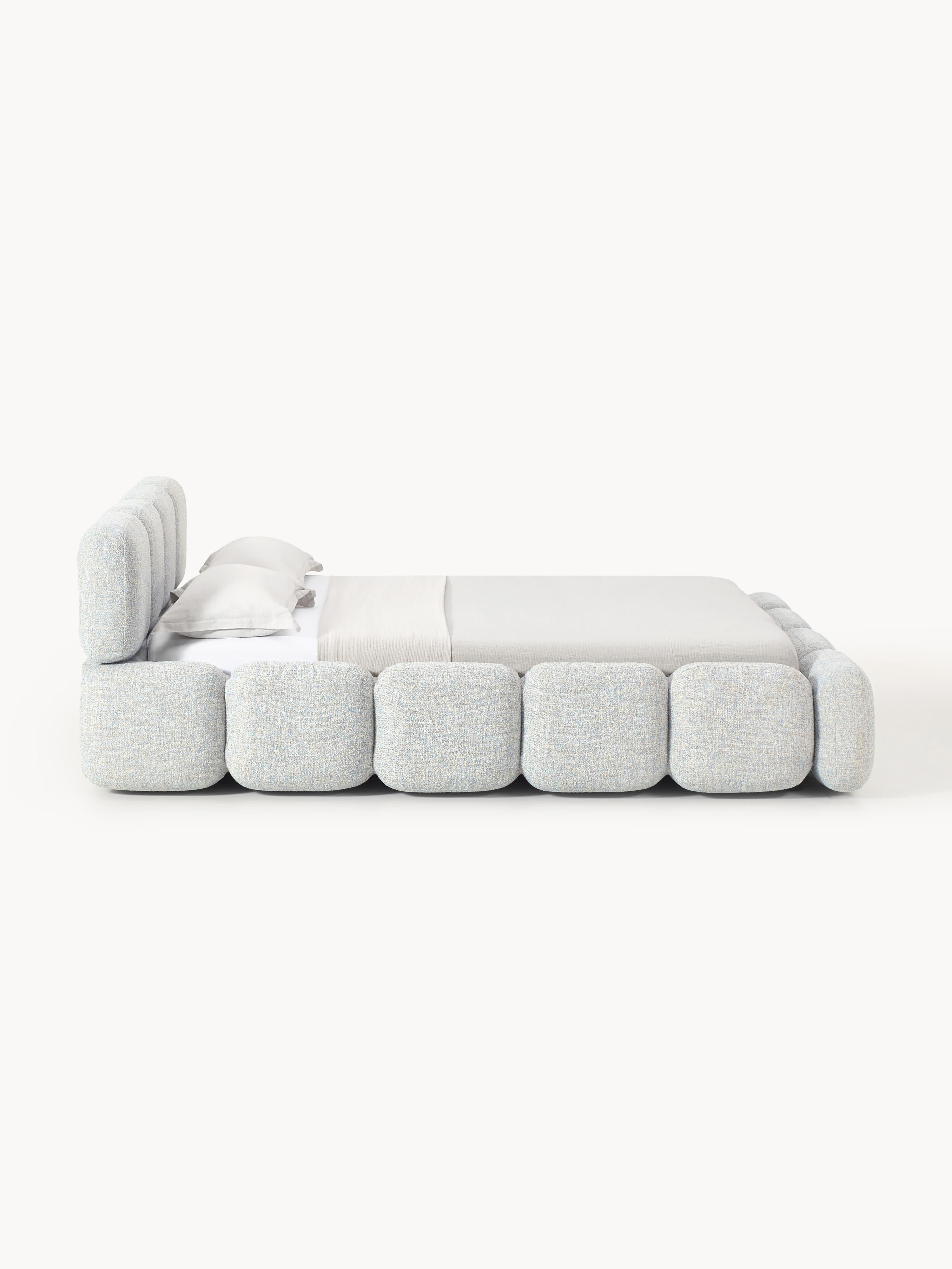 Polsterbett Tayla aus Bouclé mit Stauraum