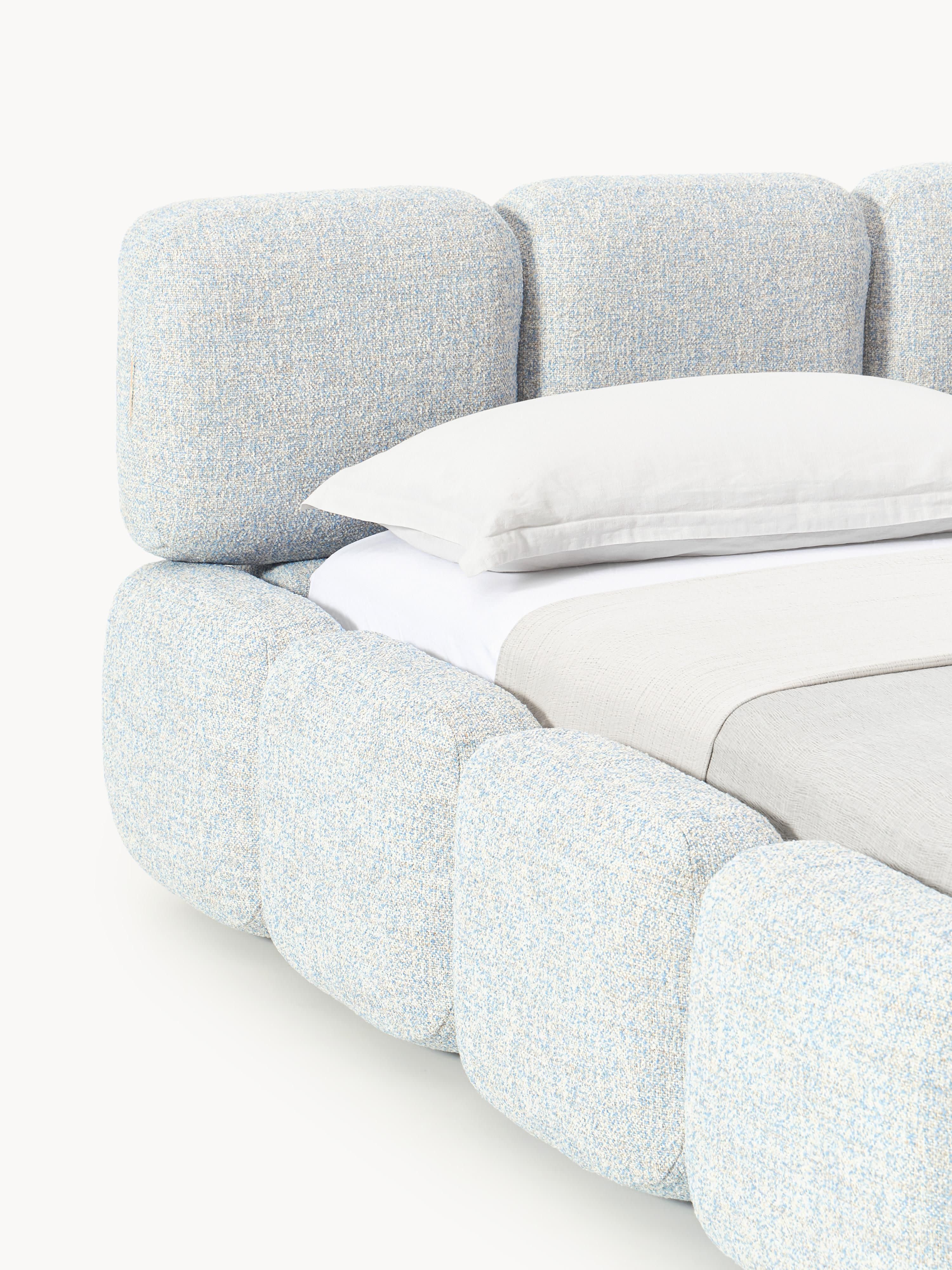 Polsterbett Tayla aus Bouclé mit Stauraum
