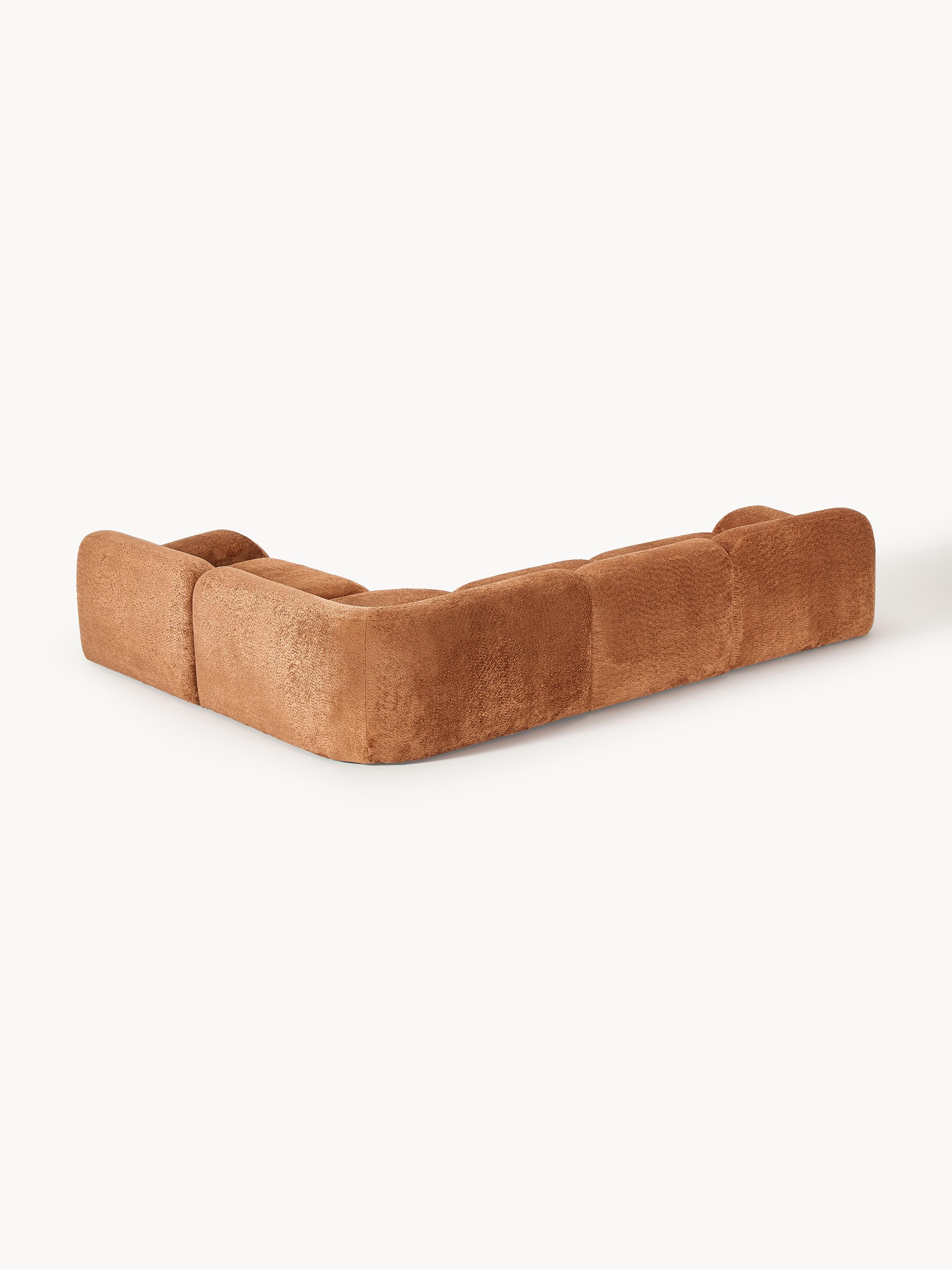 Modulares Teddy-Bouclé-Ecksofa Wolke (4-Sitzer)