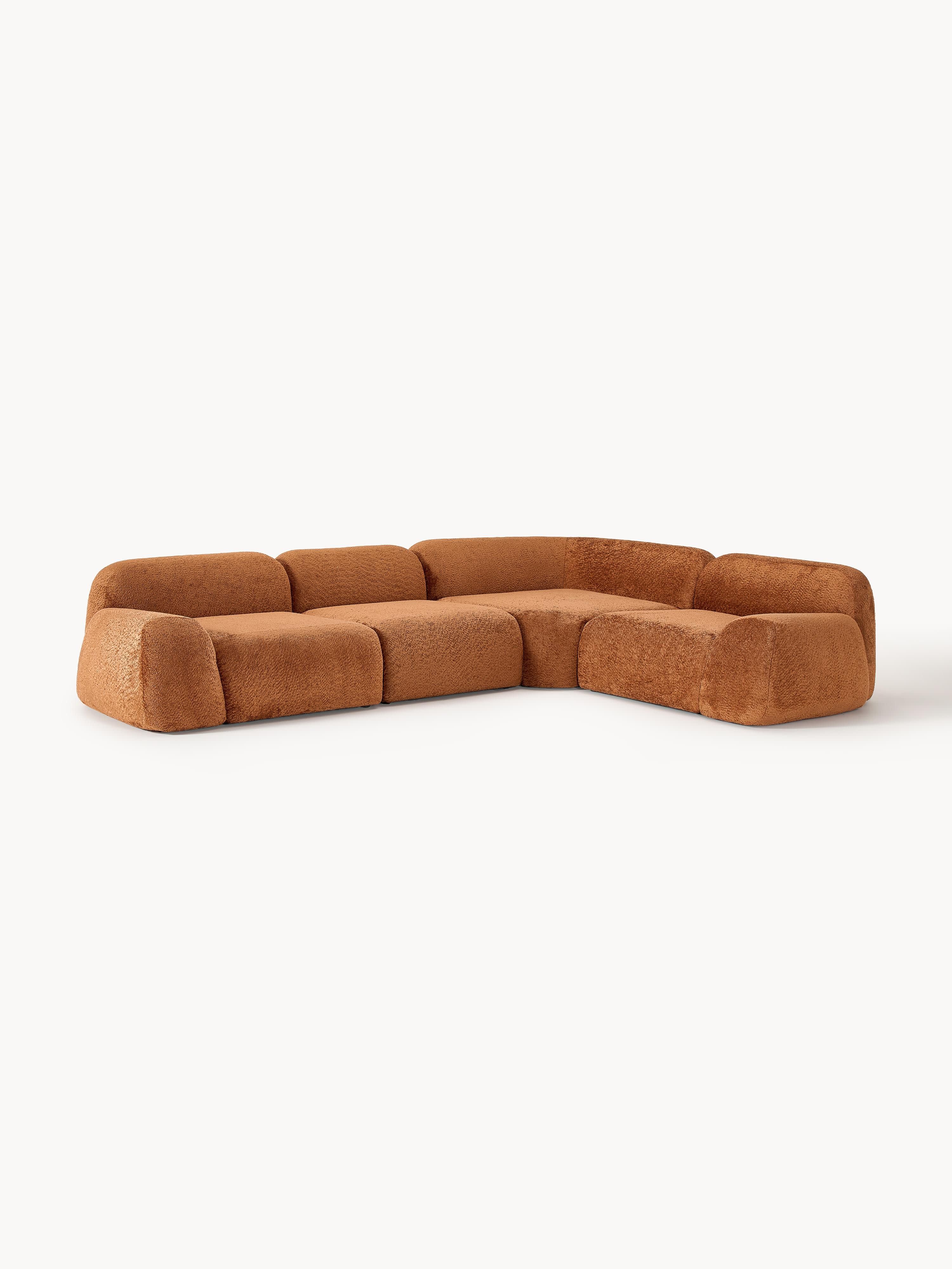 Modulares Teddy-Bouclé-Ecksofa Wolke (4-Sitzer)