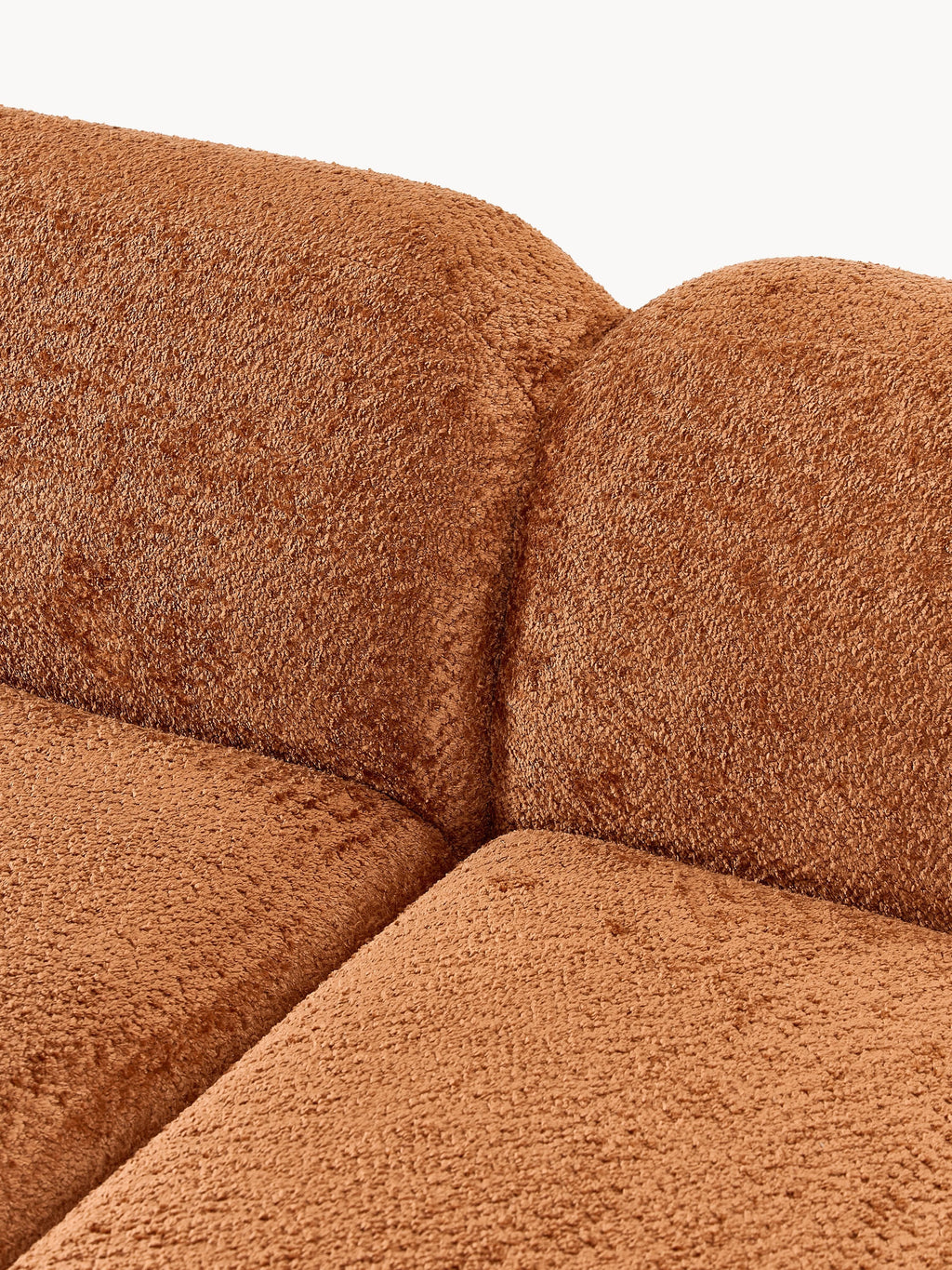 Modulares Teddy-Bouclé-Ecksofa Wolke (4-Sitzer)