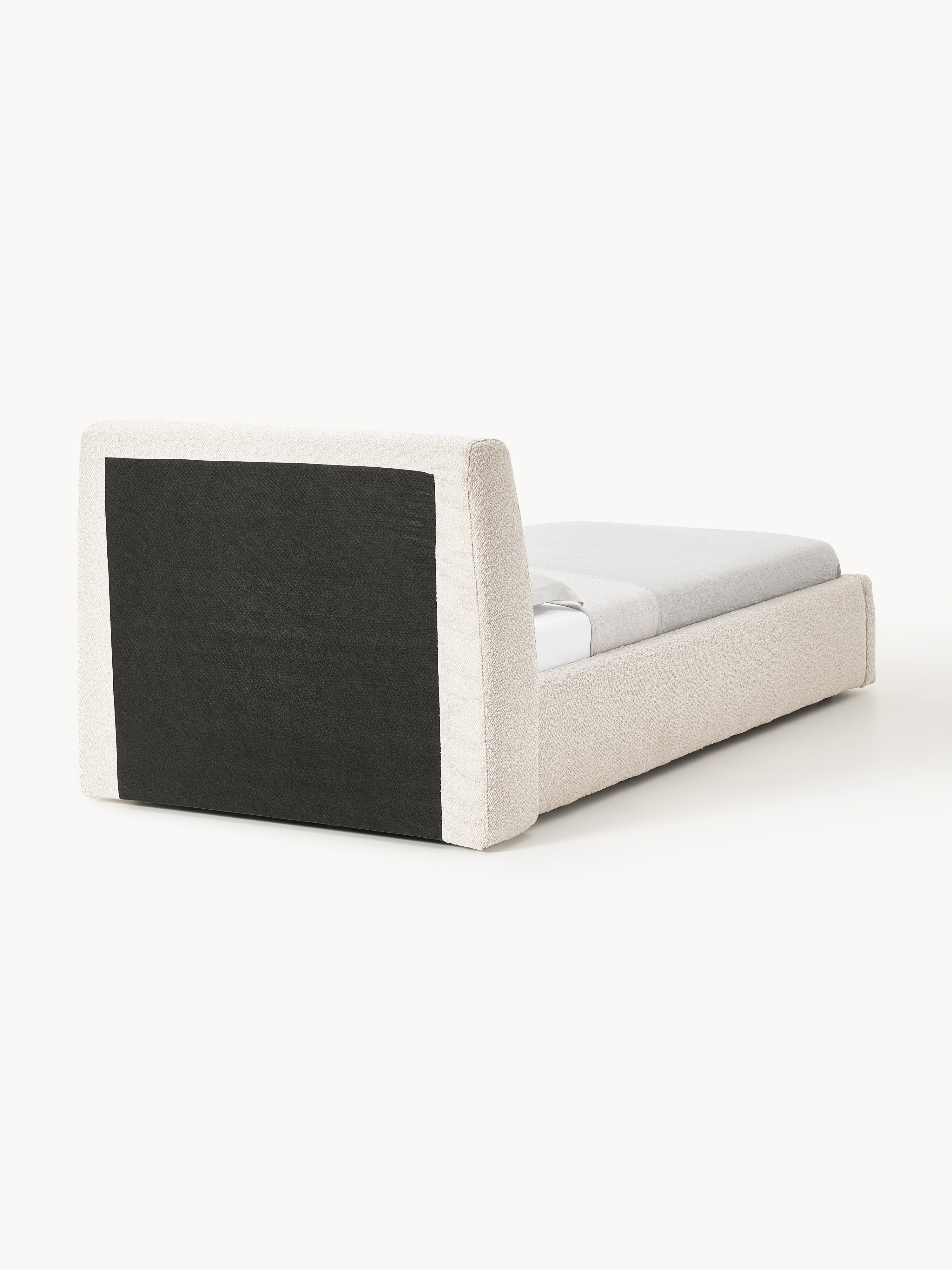 Bouclé-Einzelbett Cloud mit Stauraum