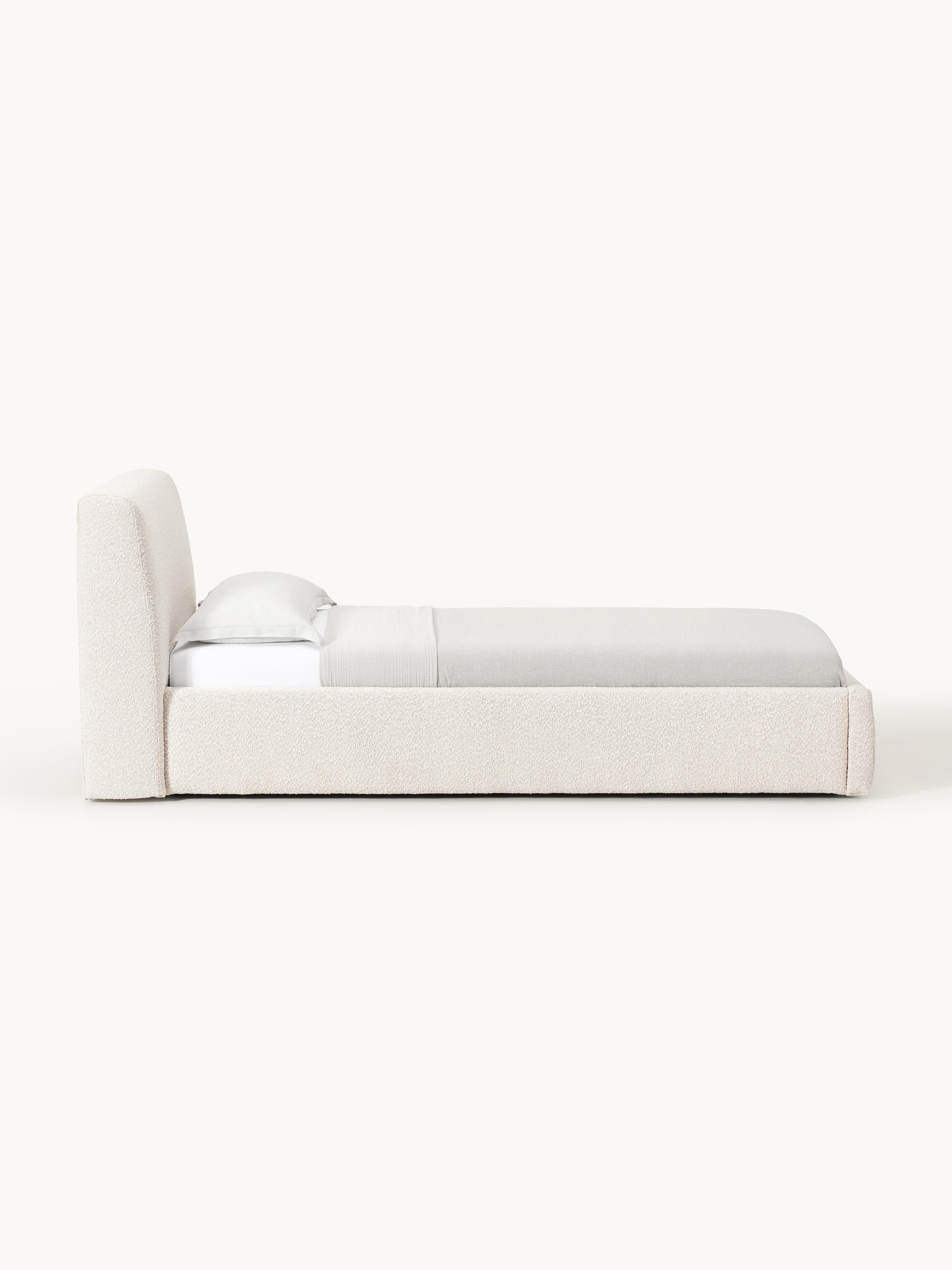 Bouclé-Einzelbett Cloud mit Stauraum