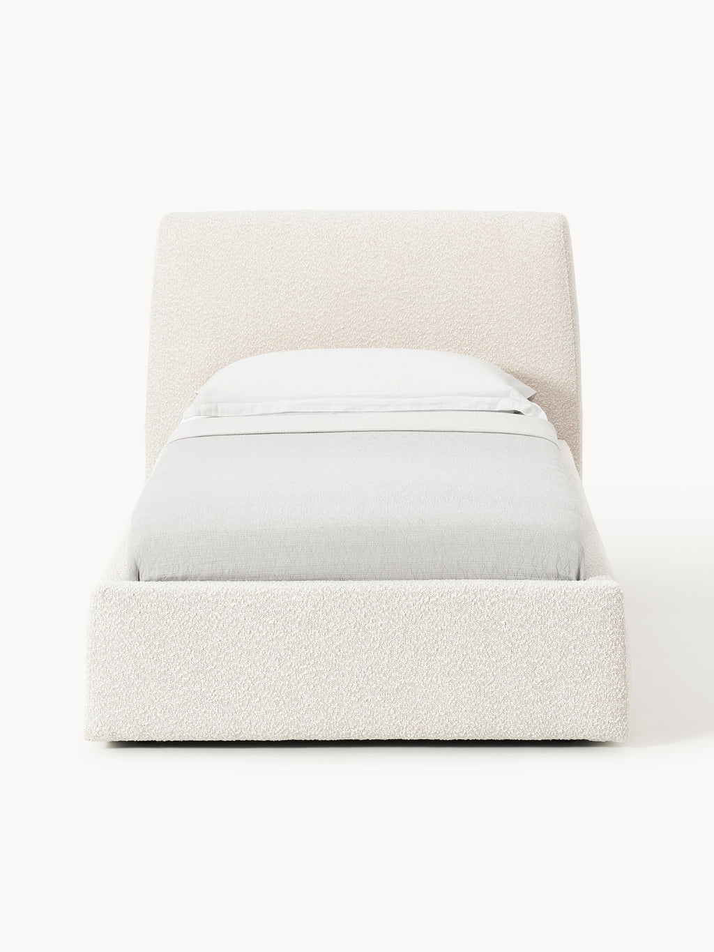 Bouclé-Einzelbett Cloud mit Stauraum