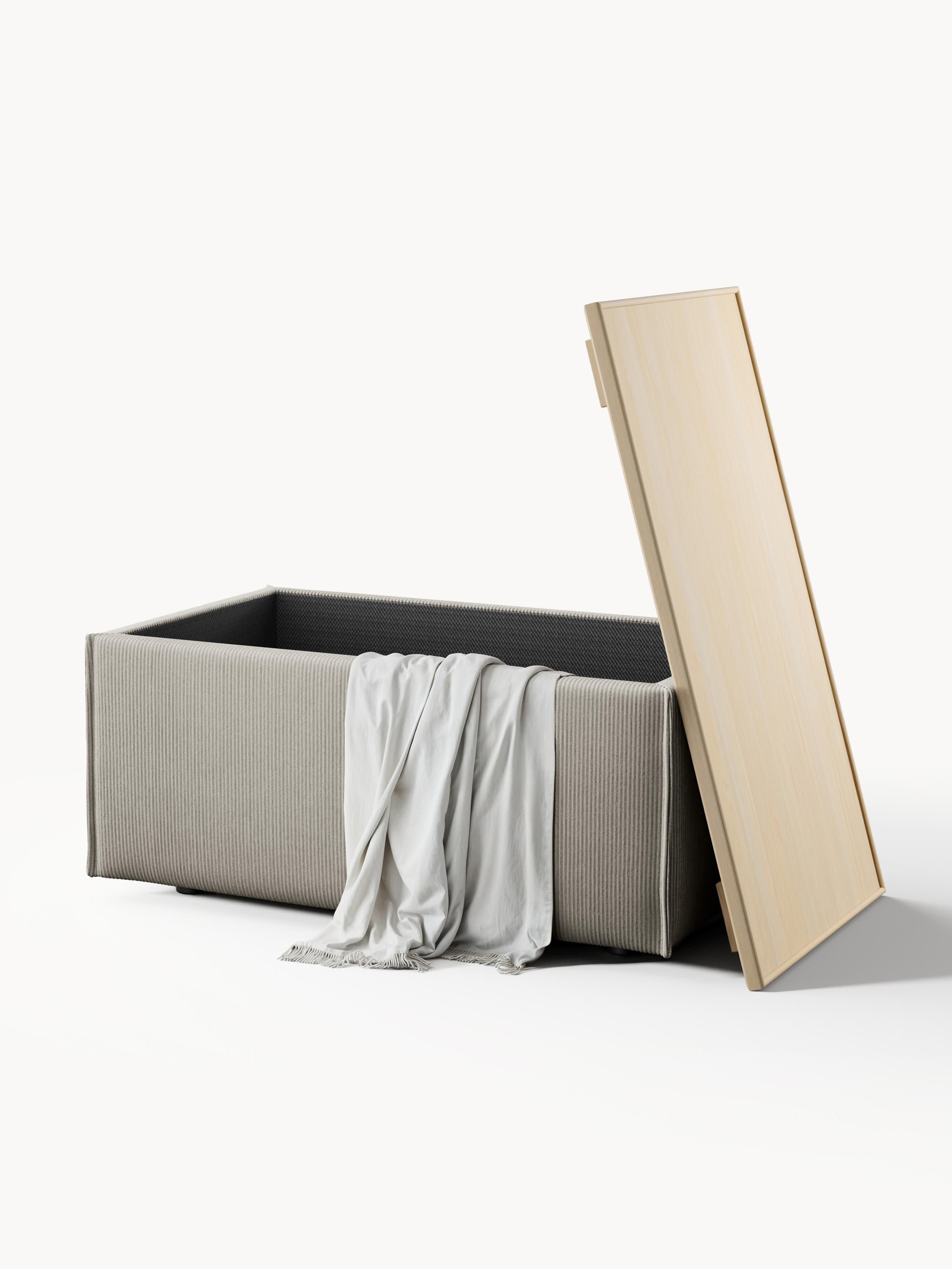 Sofa-Hocker Lennon aus Cord mit Stauraum