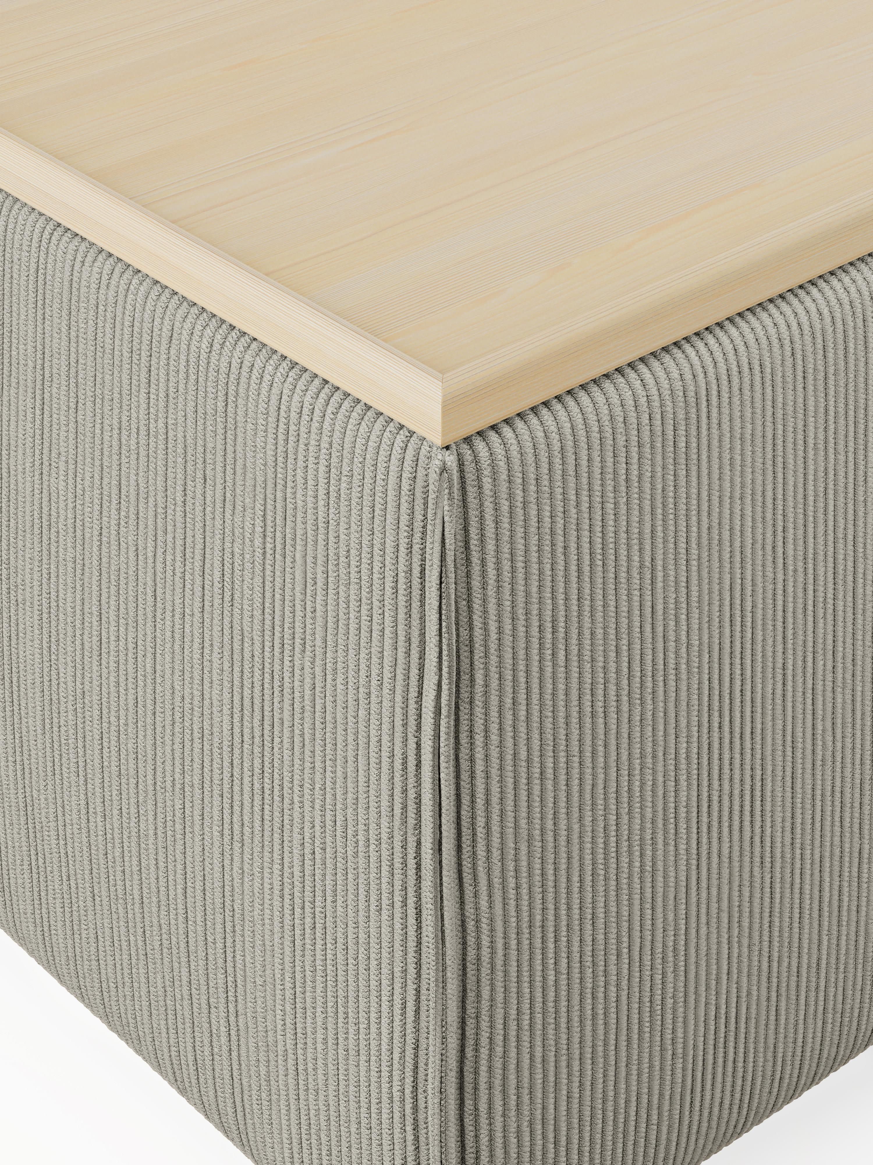 Sofa-Hocker Lennon aus Cord mit Stauraum