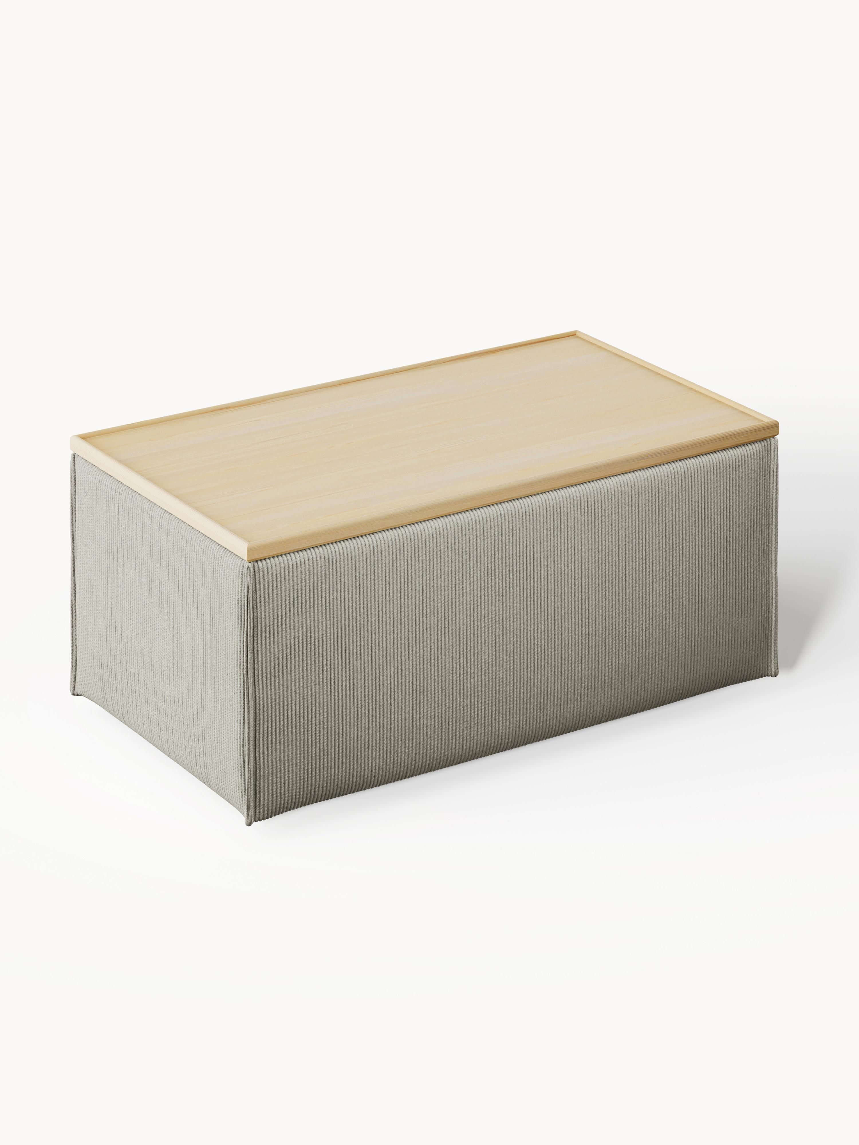 Sofa-Hocker Lennon aus Cord mit Stauraum