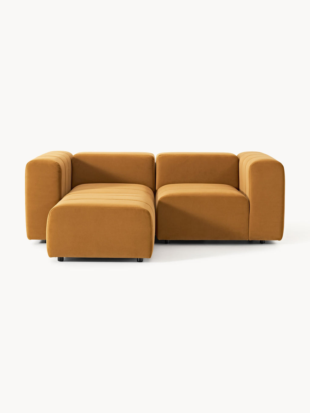 Galeriebild 1 - Modulares Samt-Sofa Lena (3-Sitzer) mit Hocker (links/rechts)