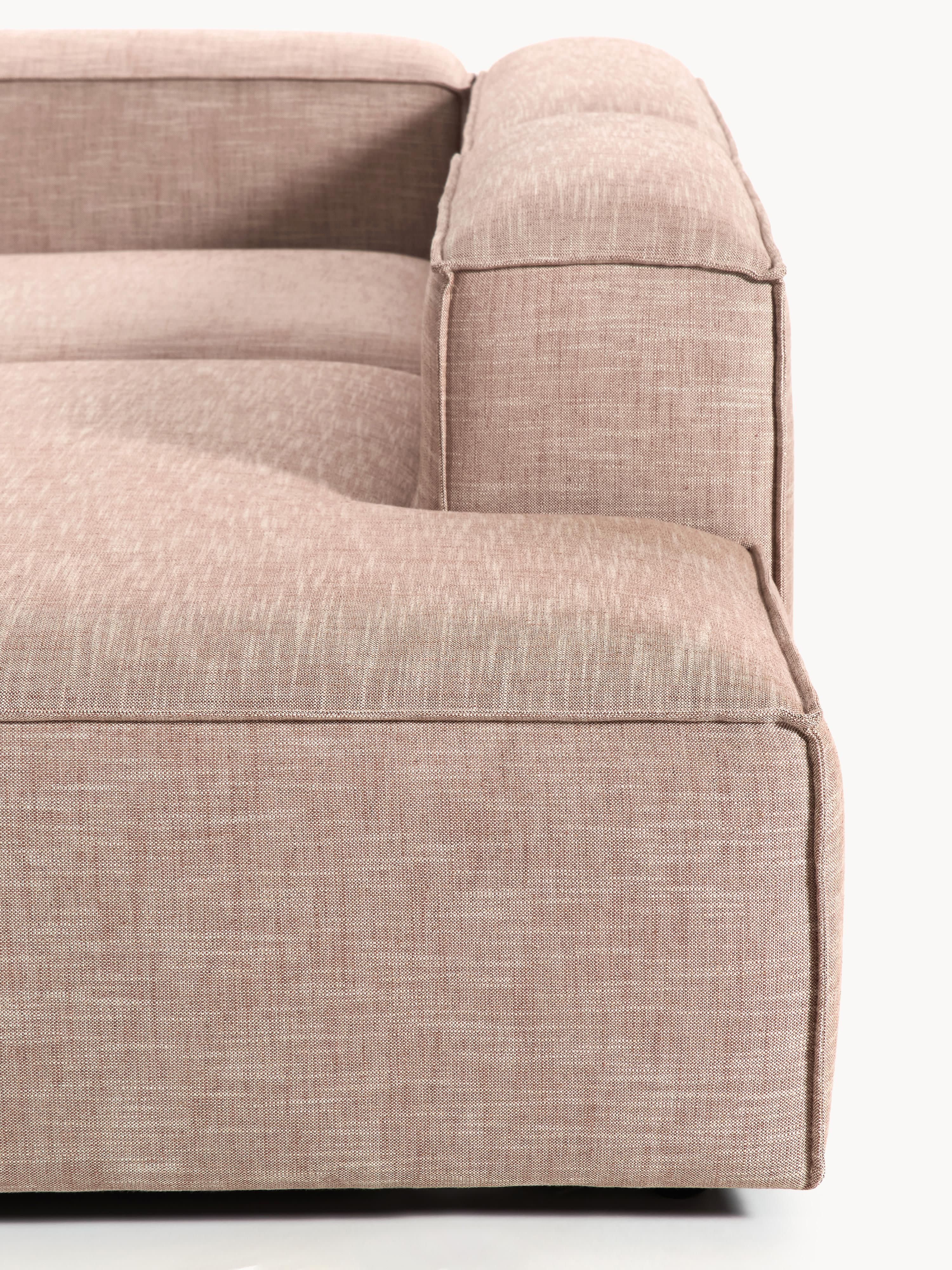 Modulares XL-Ecksofa Lennon (4-Sitzer) aus Leinen-Mix