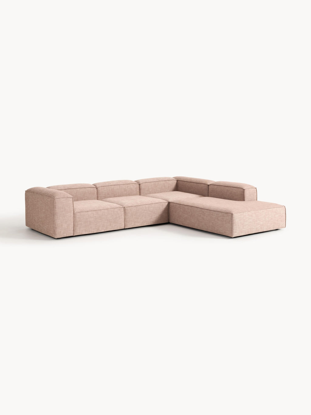 Modulares XL-Ecksofa Lennon (4-Sitzer) aus Leinen-Mix