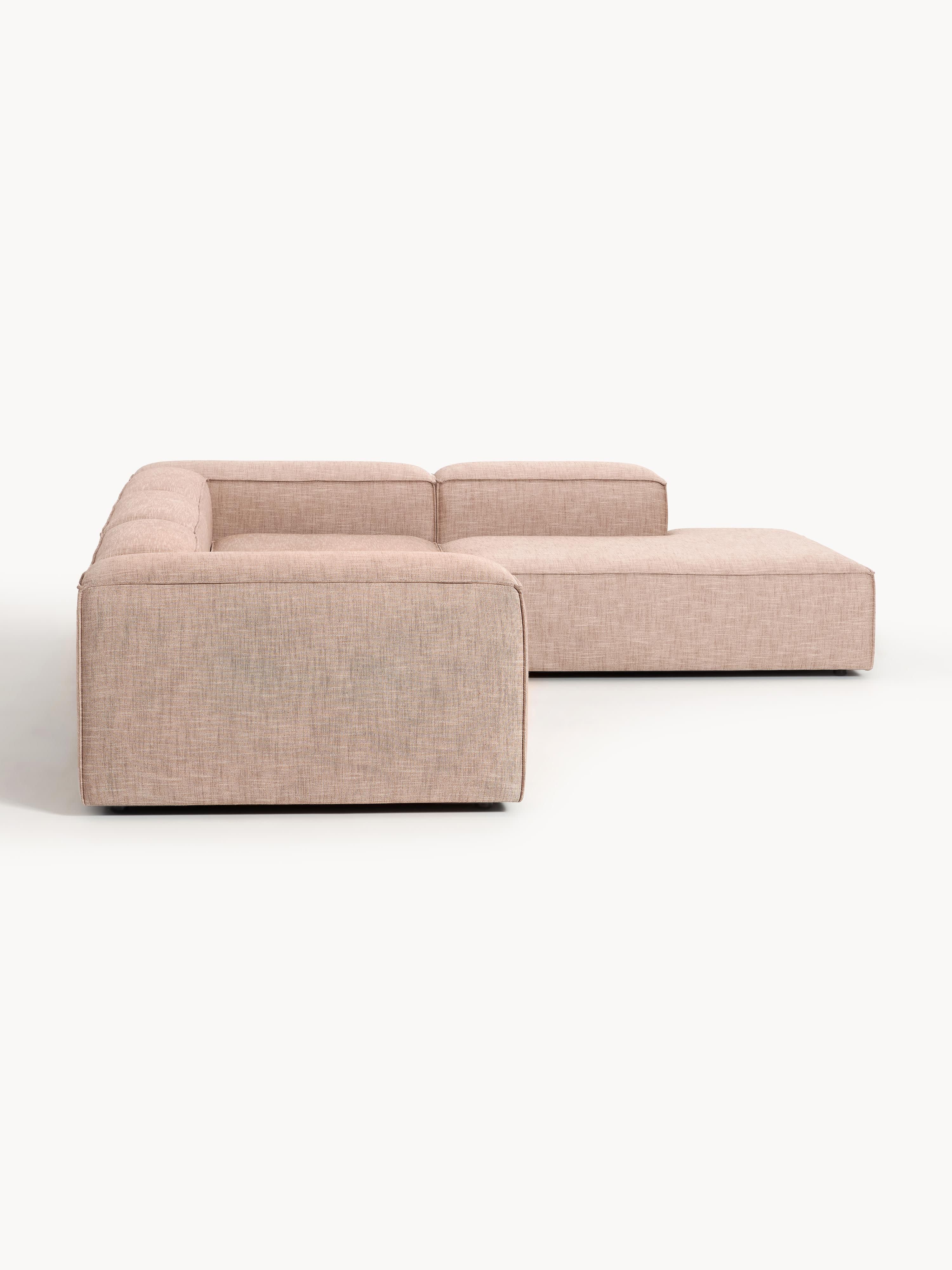 Modulares XL-Ecksofa Lennon (4-Sitzer) aus Leinen-Mix