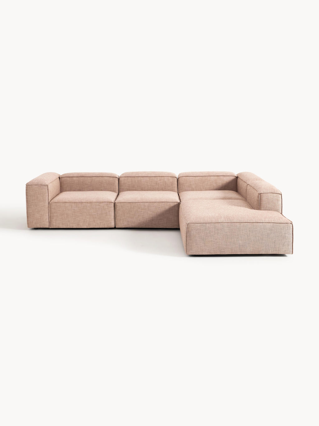 Modulares XL-Ecksofa Lennon (4-Sitzer) aus Leinen-Mix