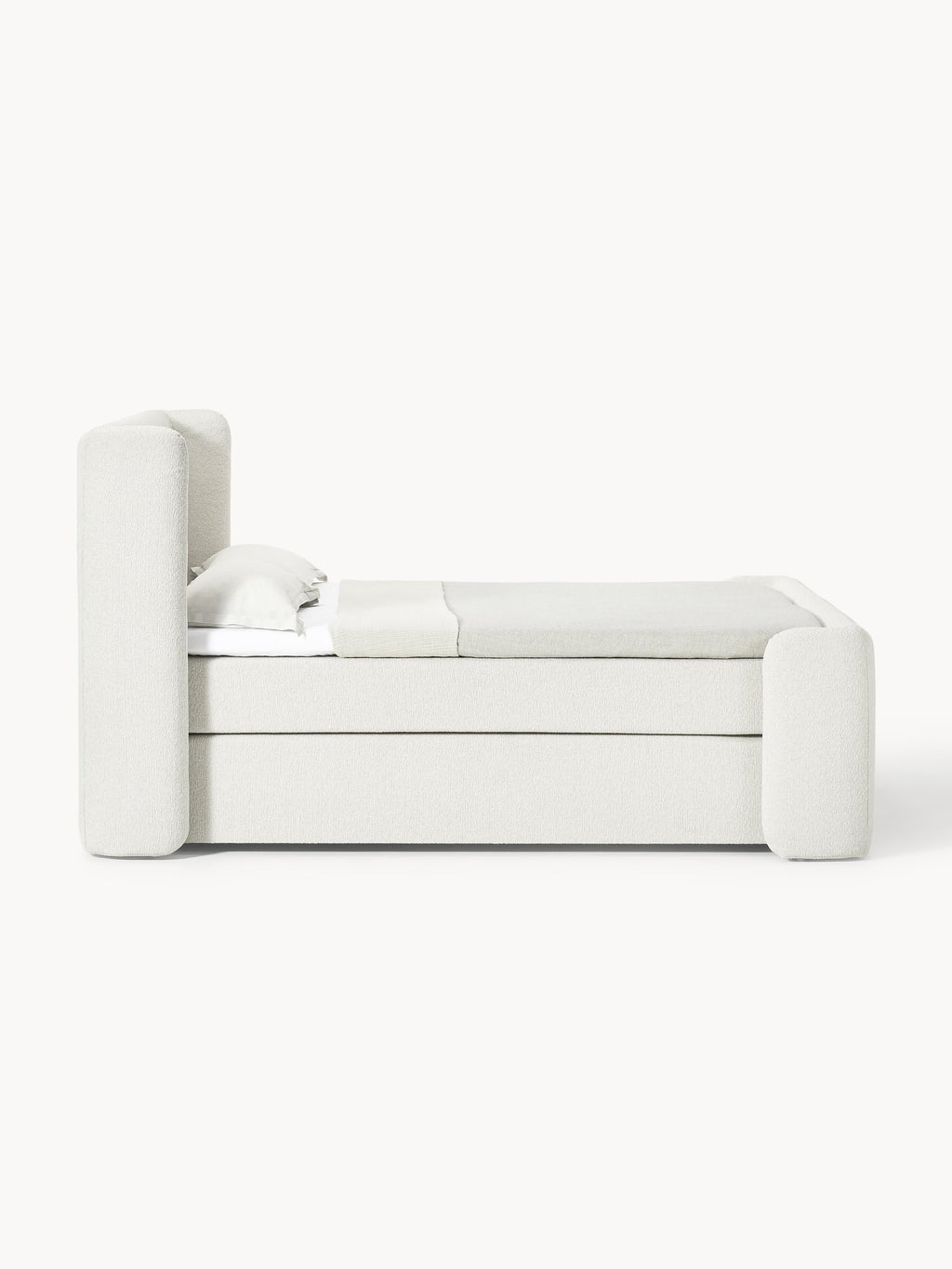 Bouclé-Boxspringbett Perla