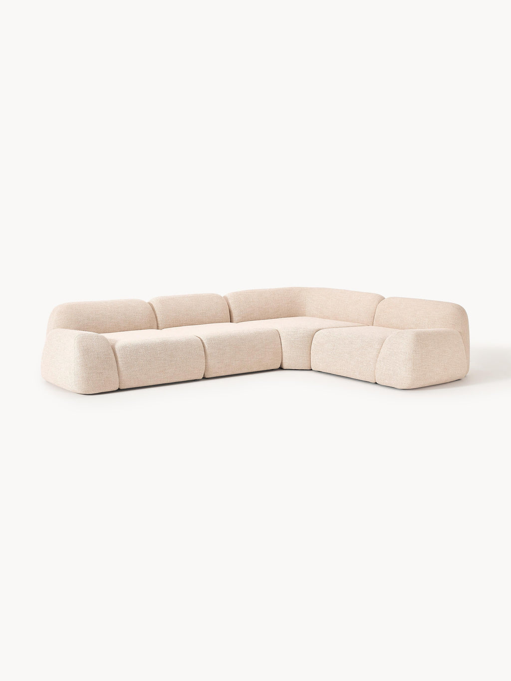 Modulares Bouclé-Ecksofa Wolke (4-Sitzer)