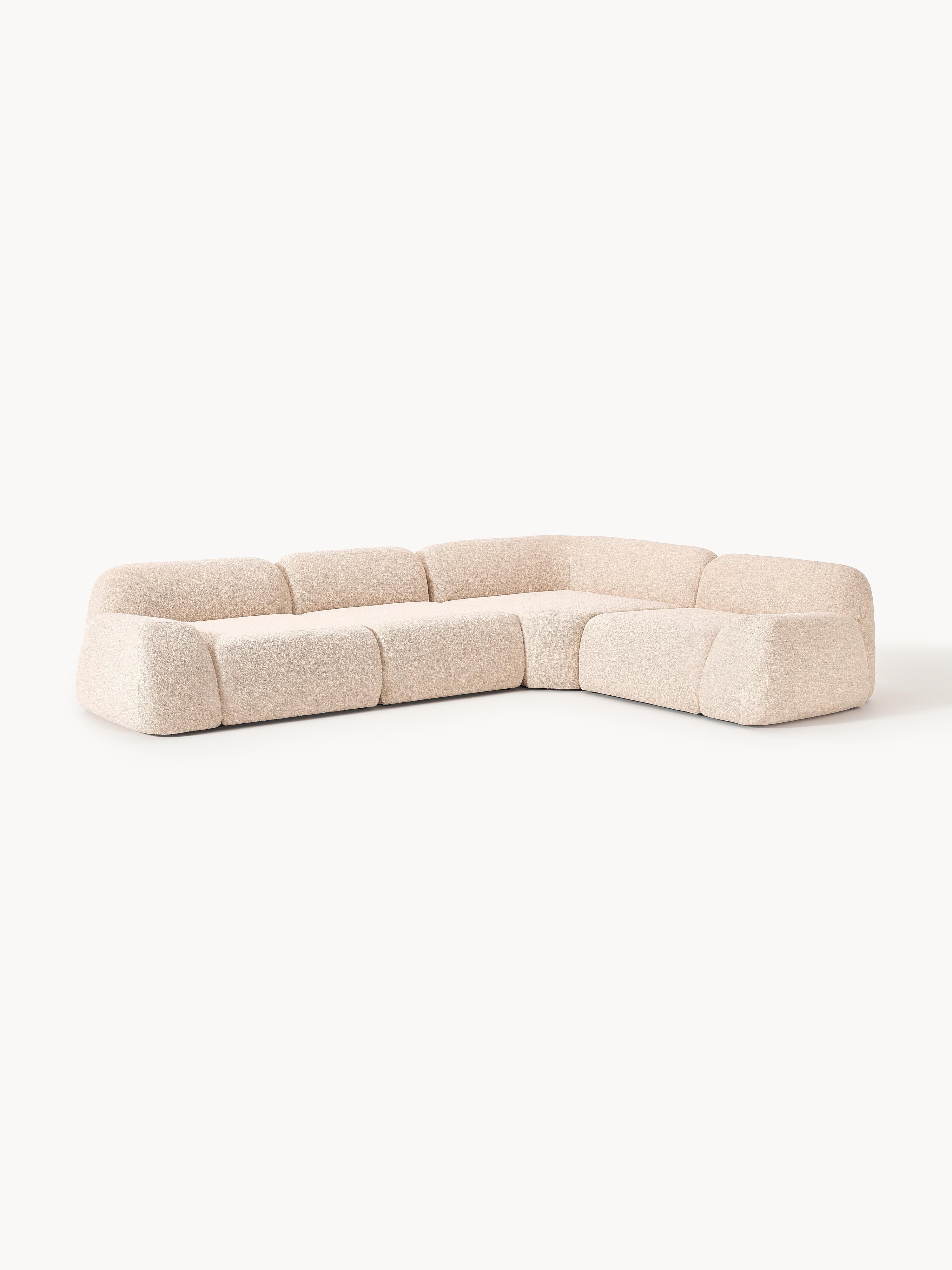 Modulares Bouclé-Ecksofa Wolke (4-Sitzer)