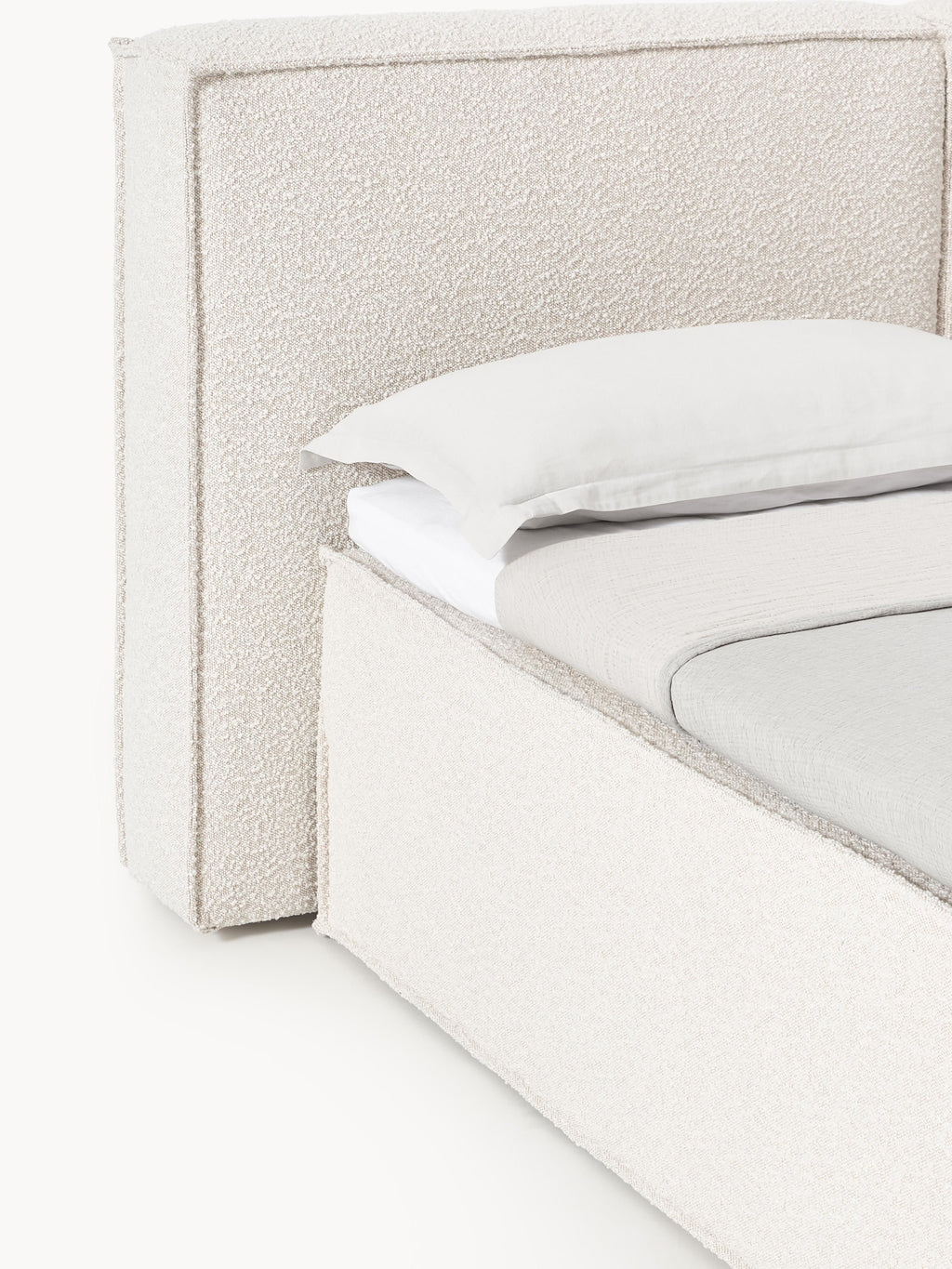 Bouclé-Boxspringbett Lennon