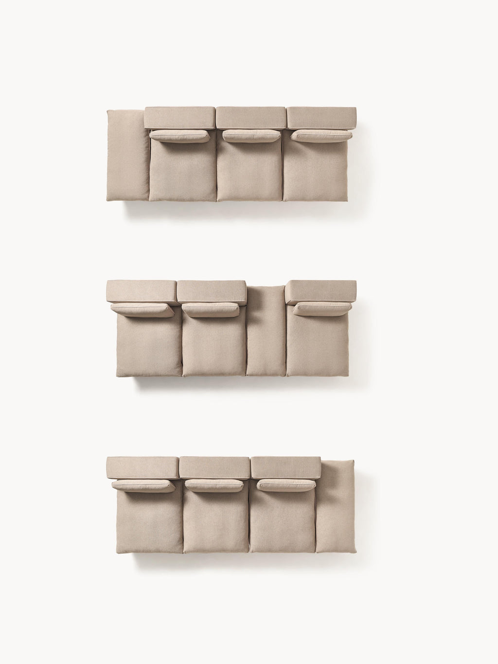 Modulares XL-Sofa Felix (3-Sitzer) mit Hocker