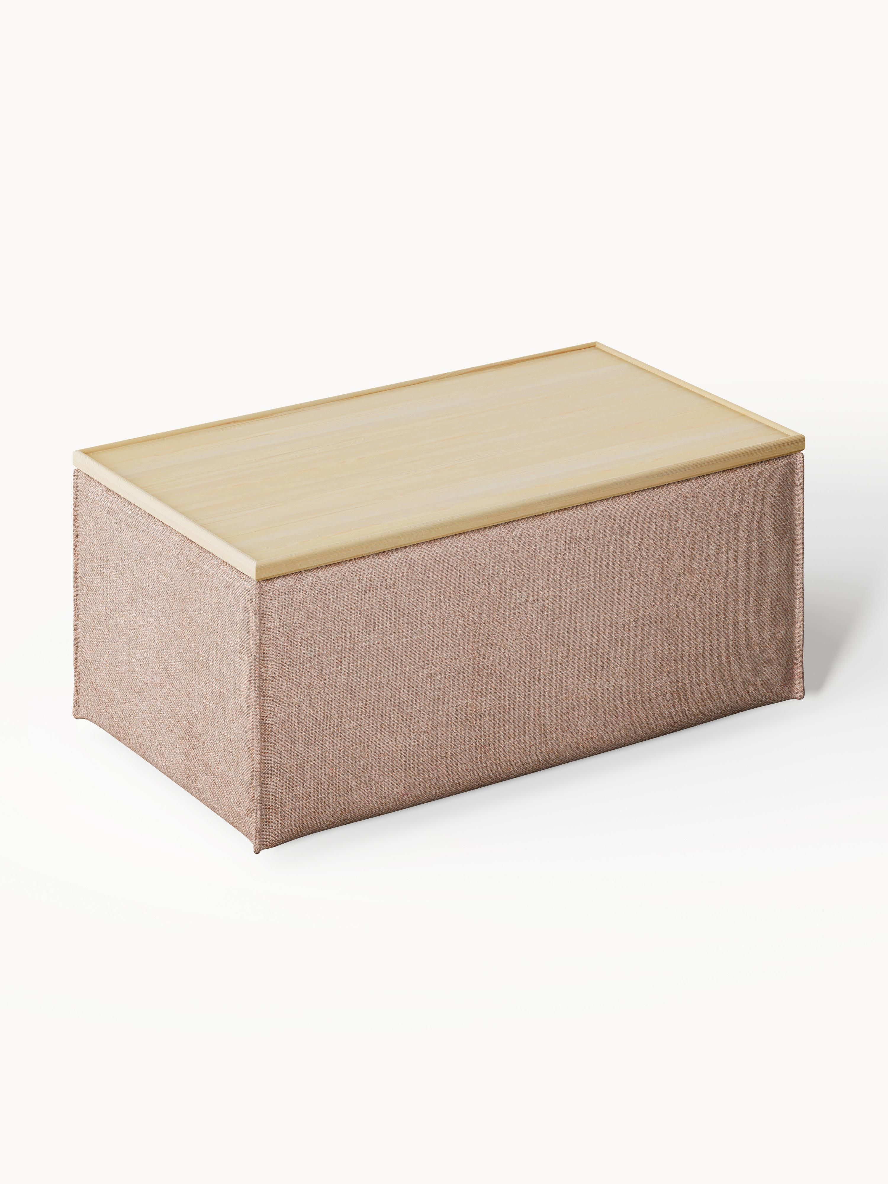 Sofa-Hocker Lennon aus Leinen-Mix mit Stauraum