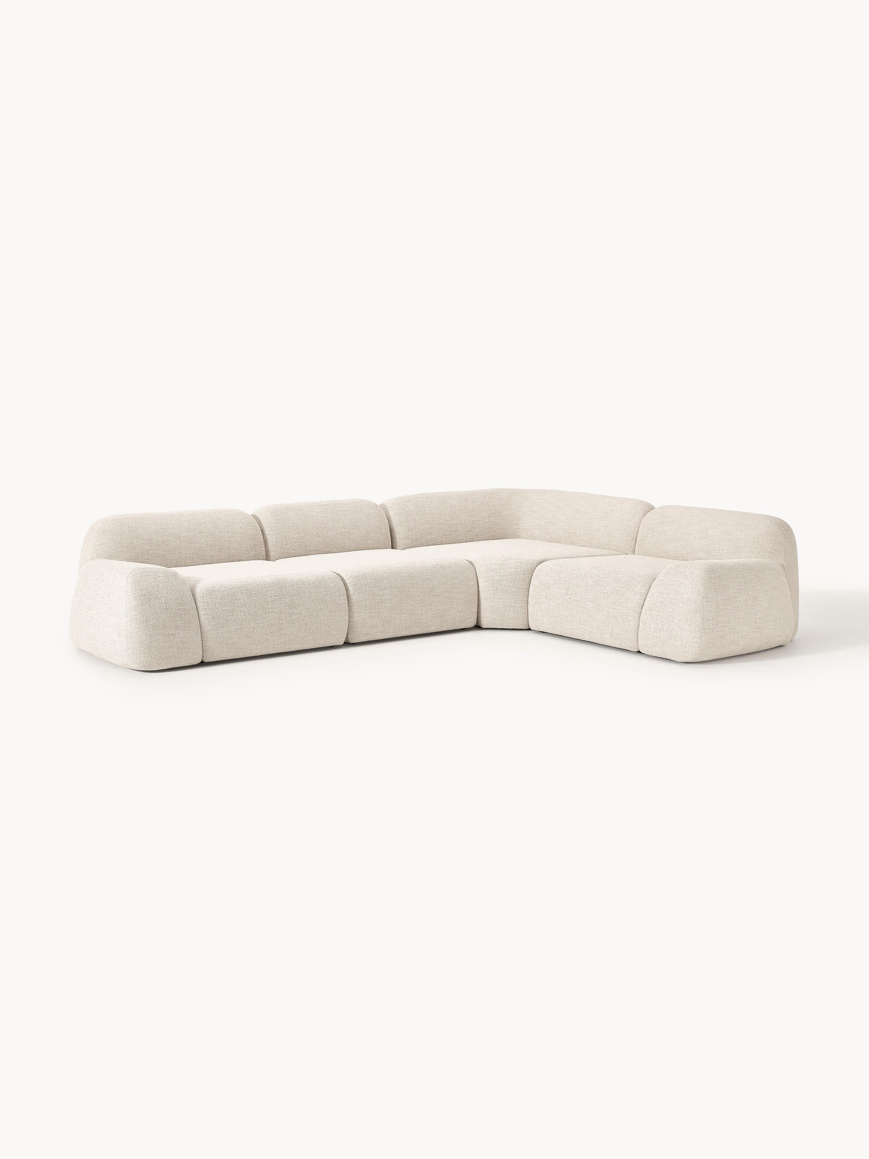 Modulares Bouclé-Ecksofa Wolke (4-Sitzer)