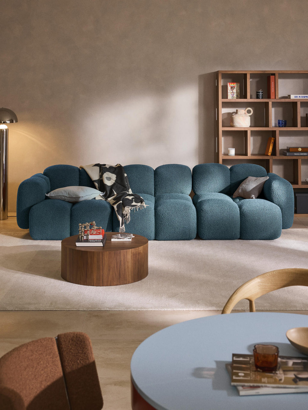 Modulares Sofa Tayla (4-Sitzer) aus Bouclé