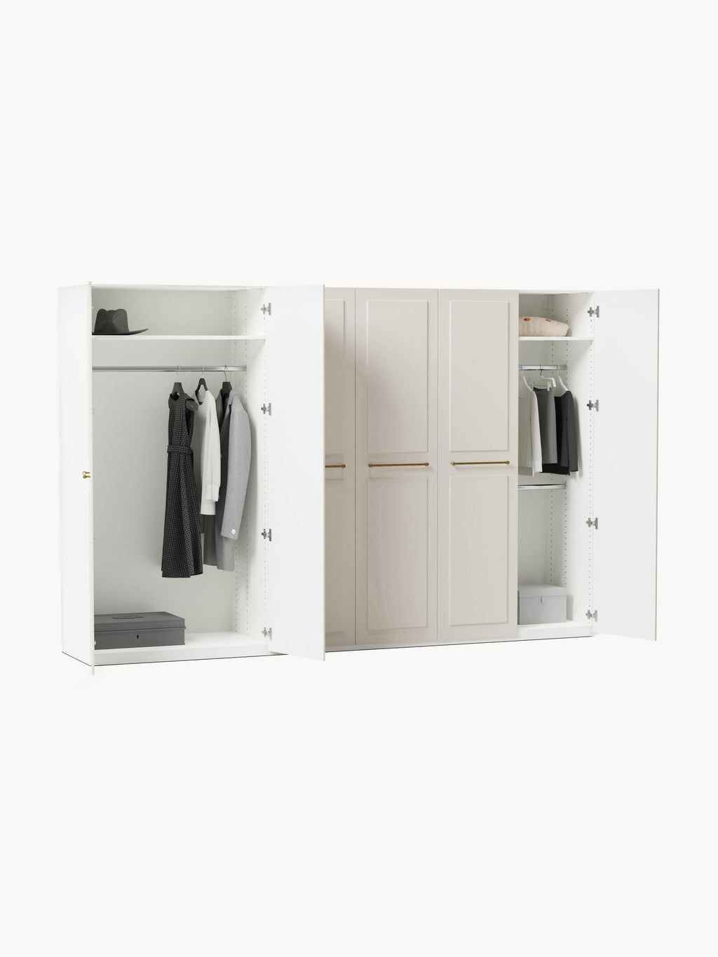 Modularer Drehtürenschrank Charlotte, 100 cm Breite, in verschiedenen Größen