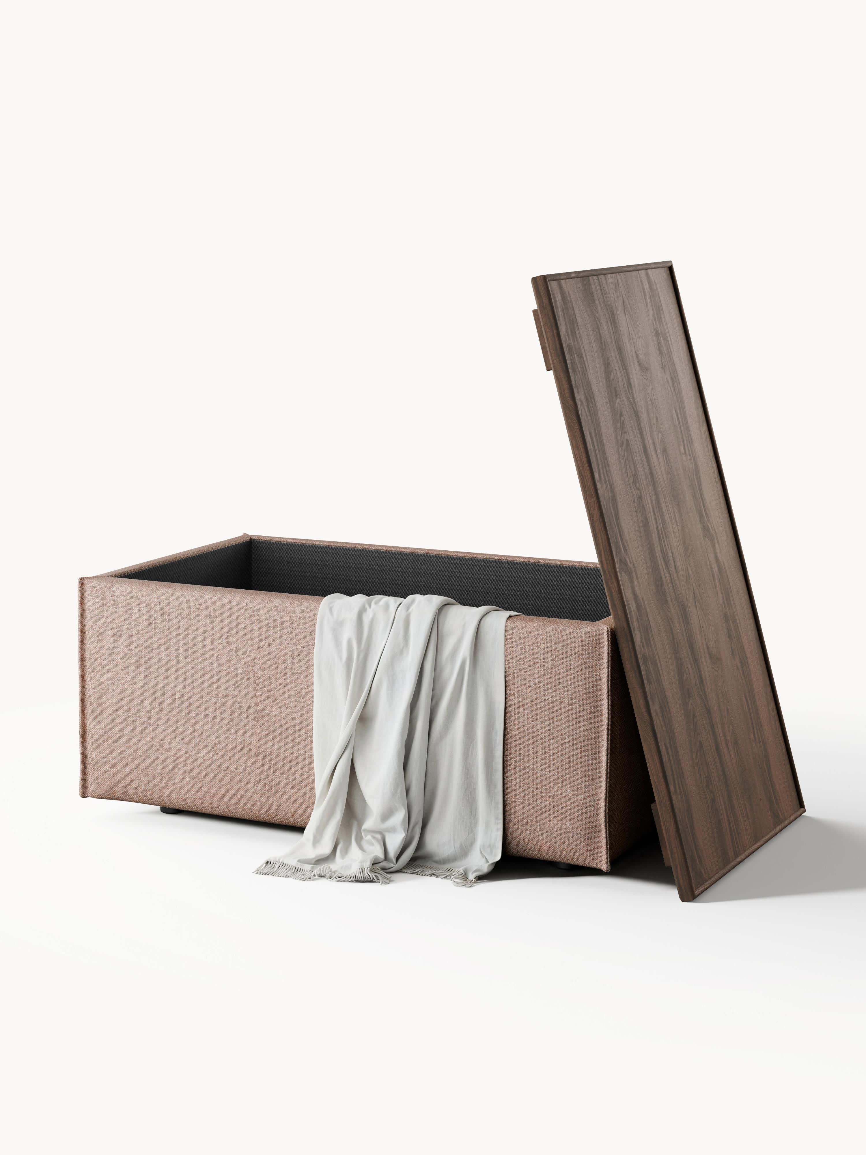 Sofa-Hocker Lennon aus Leinen-Mix mit Stauraum