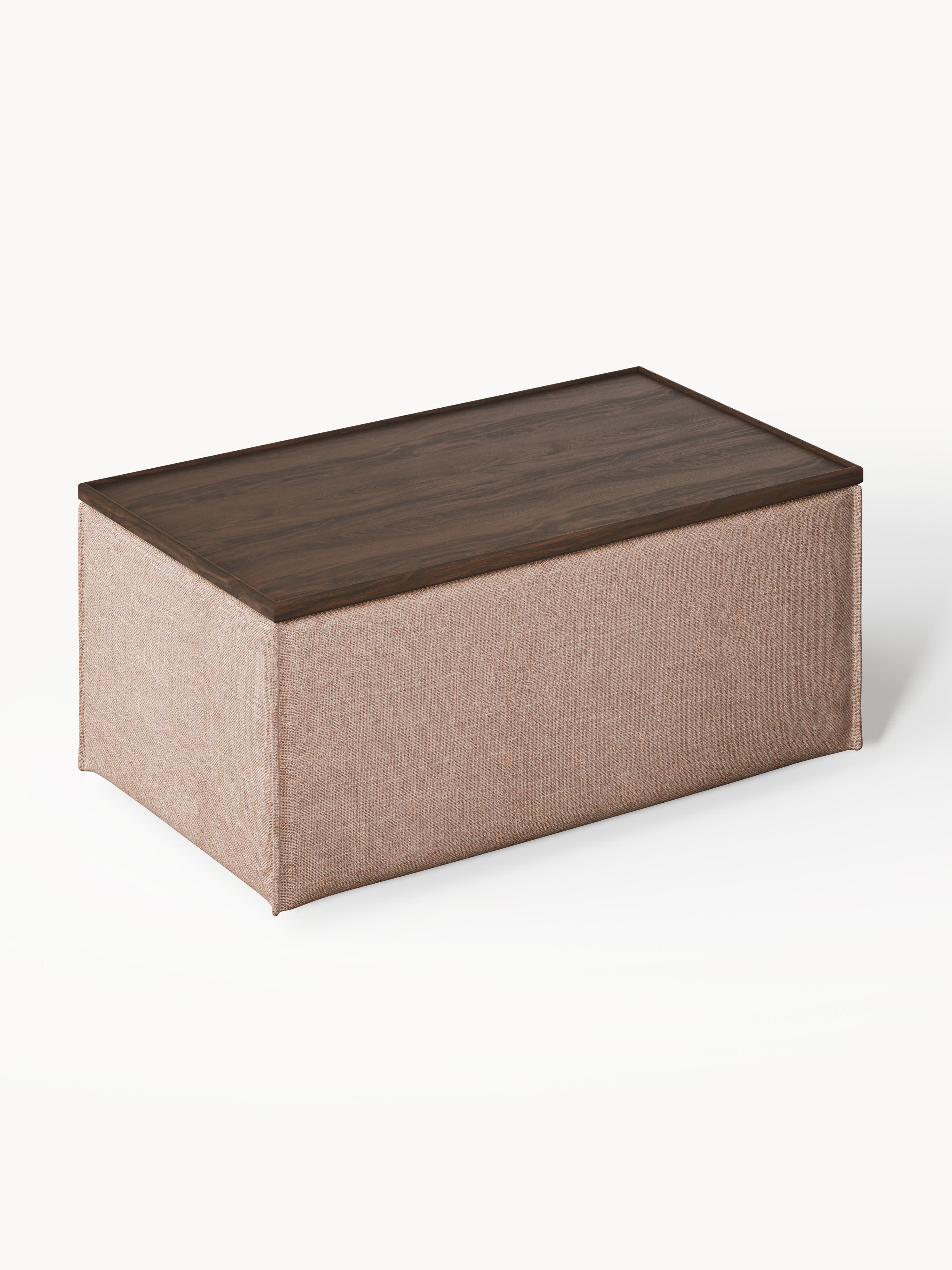 Sofa-Hocker Lennon aus Leinen-Mix mit Stauraum
