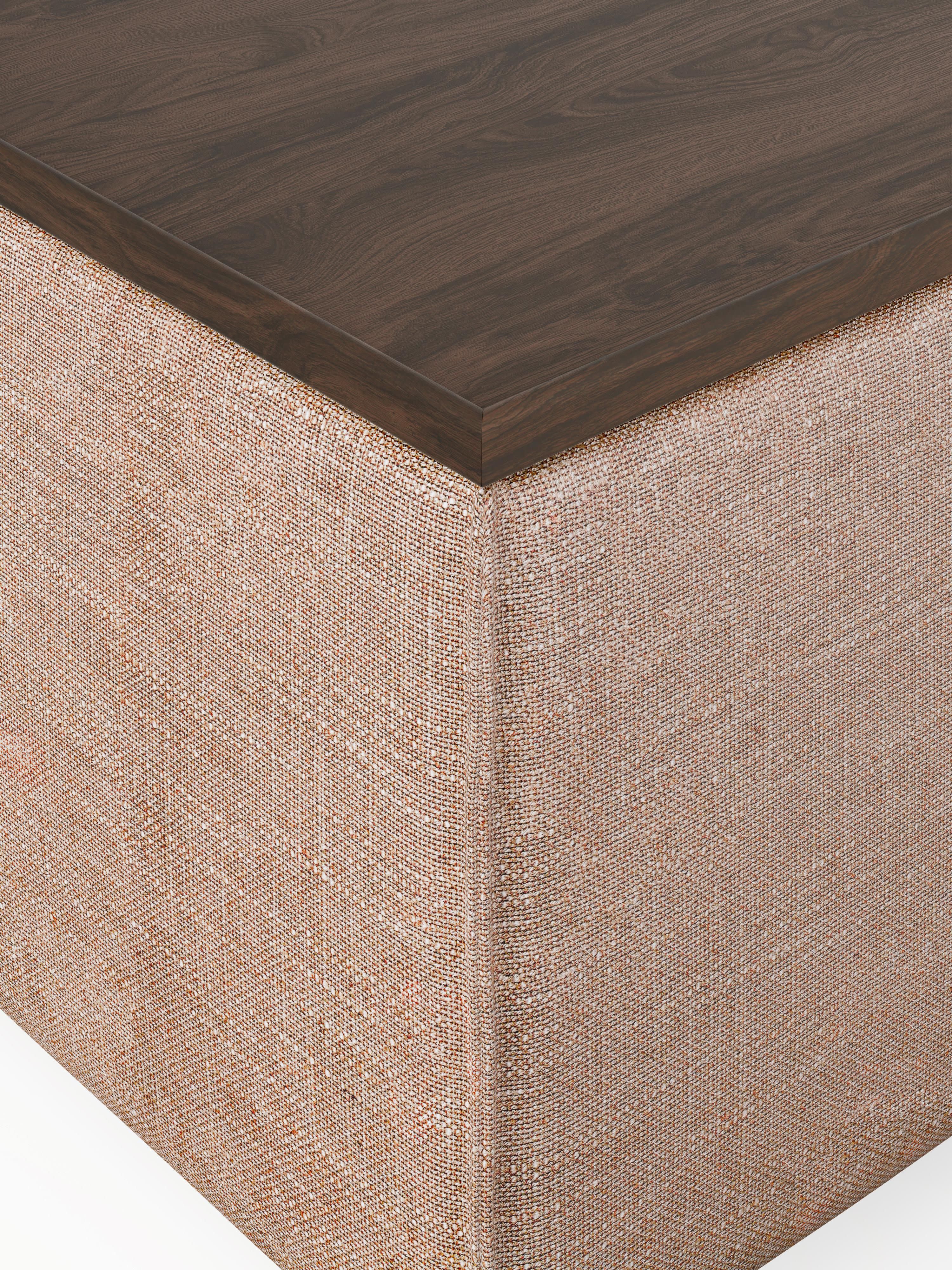 Sofa-Hocker Lennon aus Leinen-Mix mit Stauraum