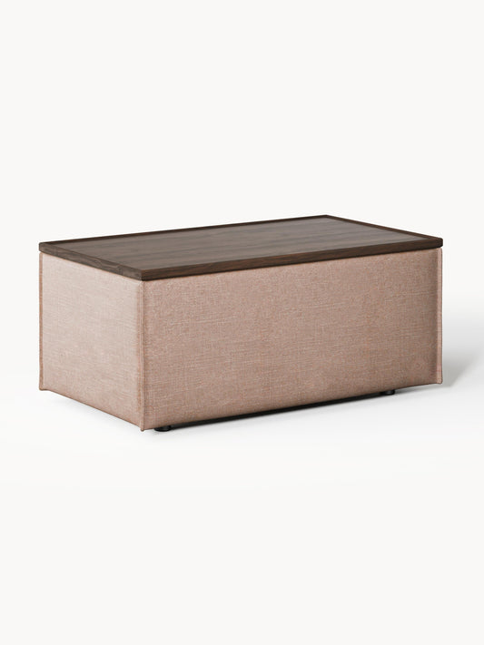 Galeriebild 1 - Sofa-Hocker Lennon aus Leinen-Mix mit Stauraum