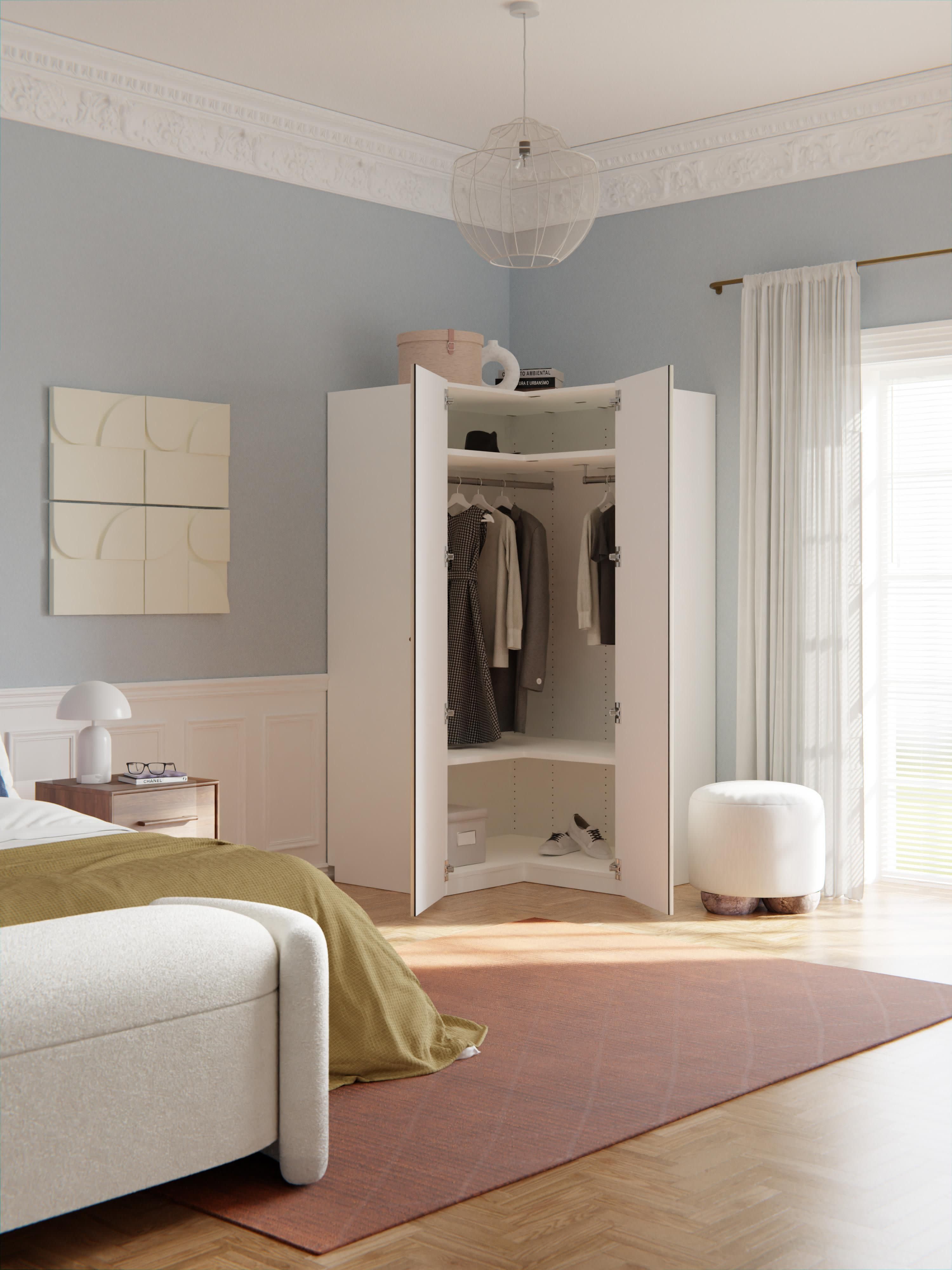 Modularer Eck-Kleiderschrank Charlotte, 115 cm Breite